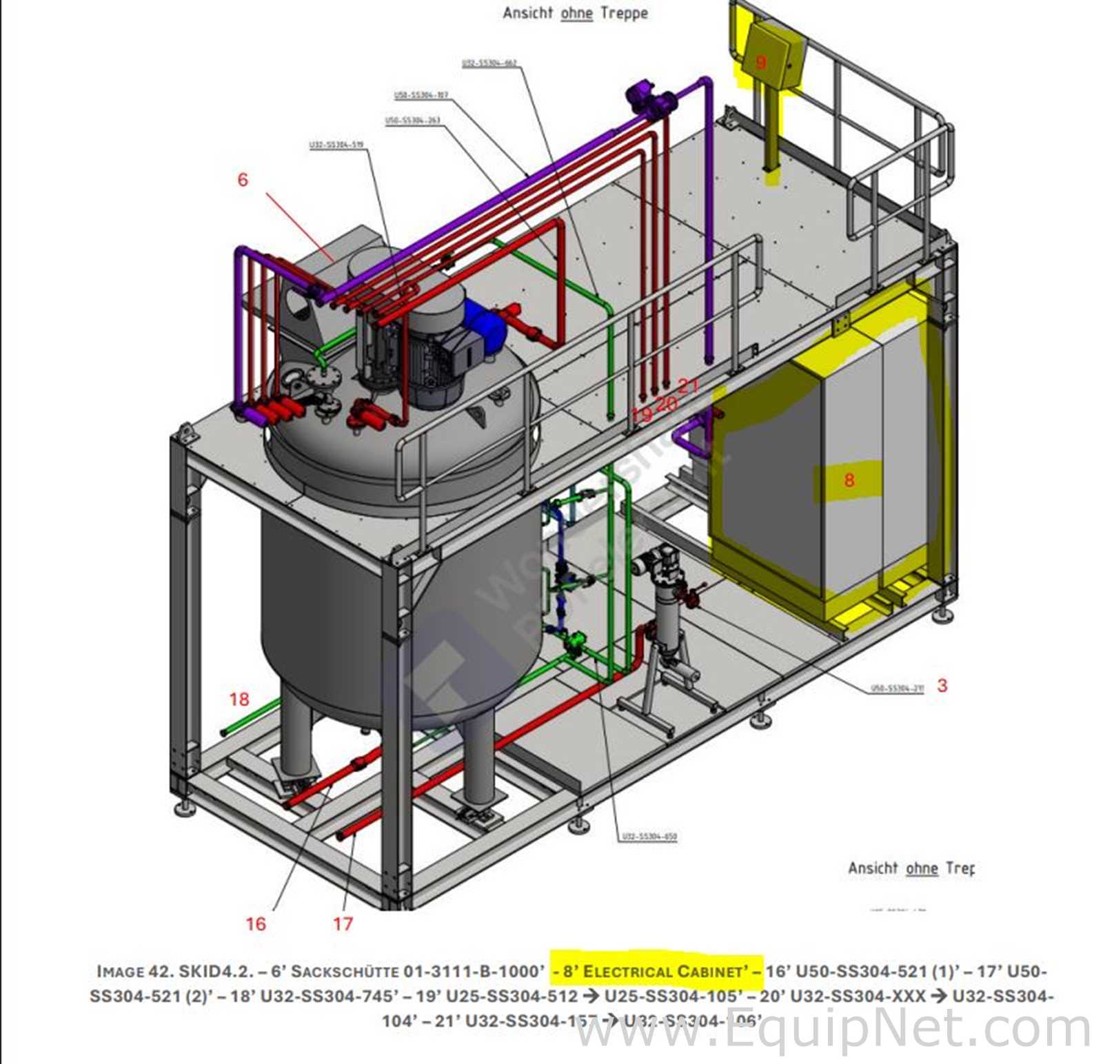 Netzsch 6.000 Lt Mixing Vessel with Self-Cleaning Filter and Electrical Board - Formulation Skid 4-2