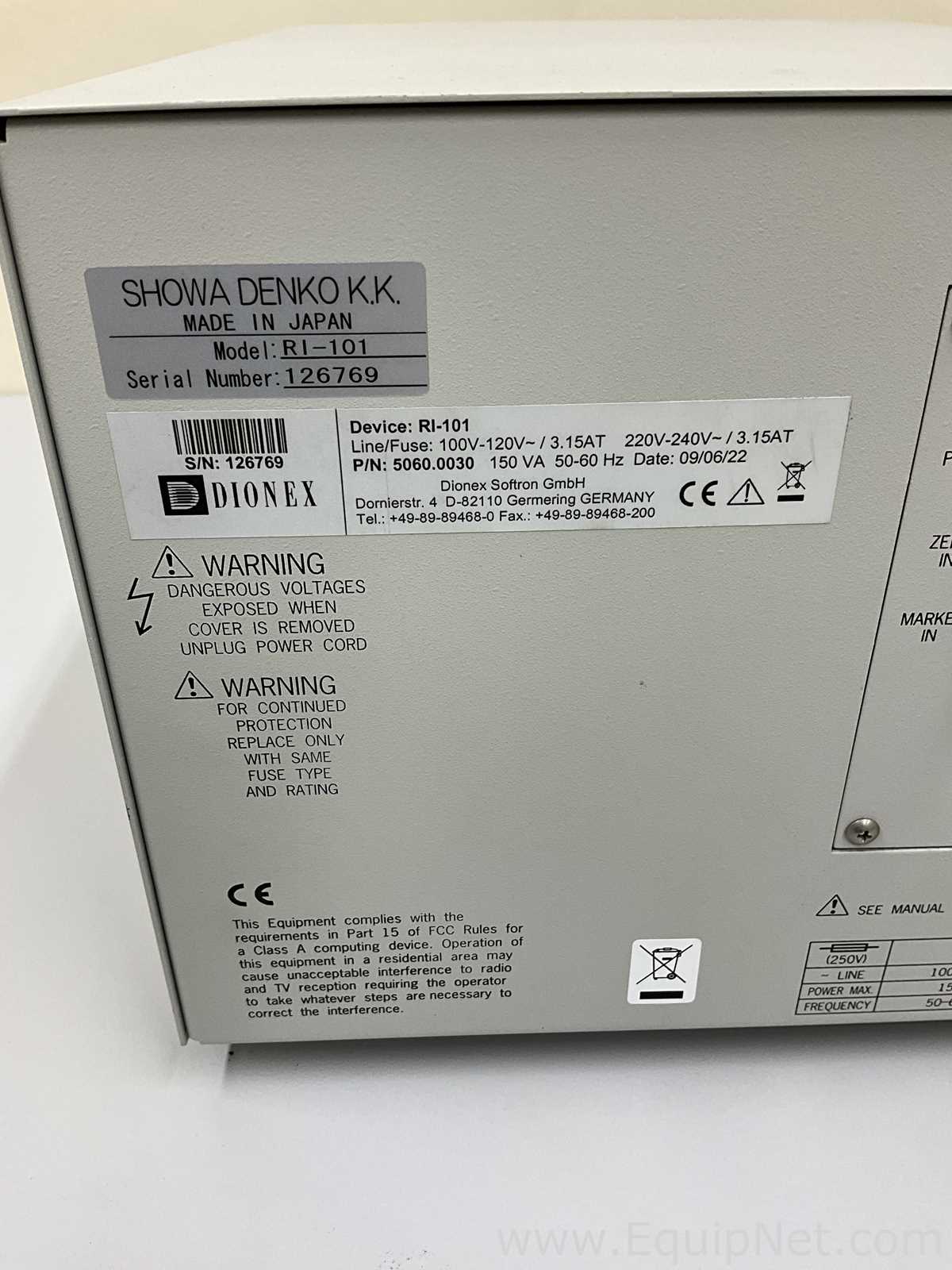 Dionex Shodex RI-101 Refractive Index Detector