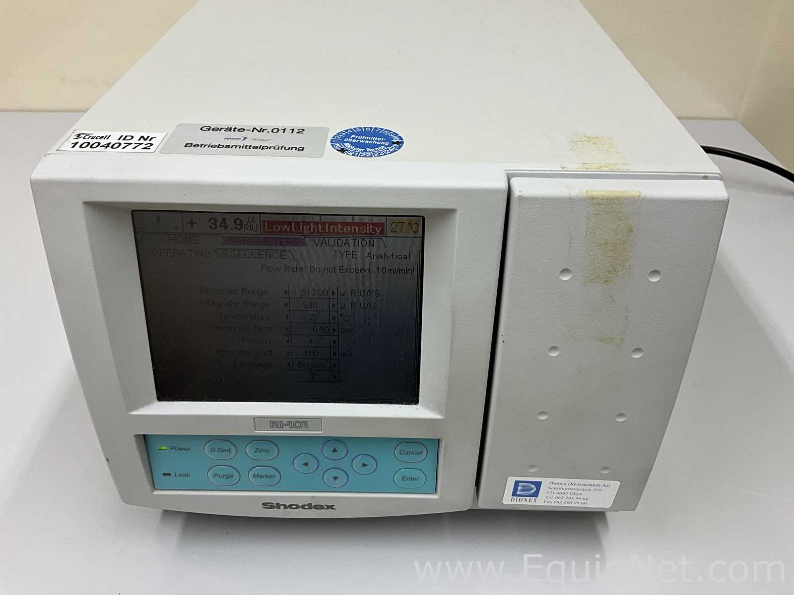 Dionex Shodex RI-101 Refractive Index Detector
