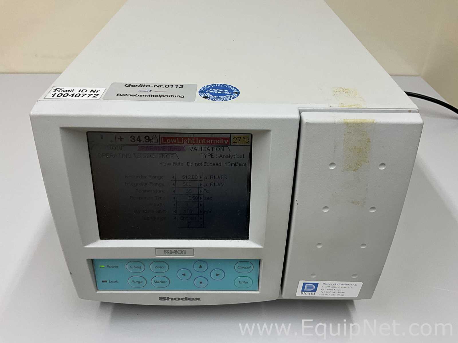 Dionex Shodex RI-101 Refractive Index Detector