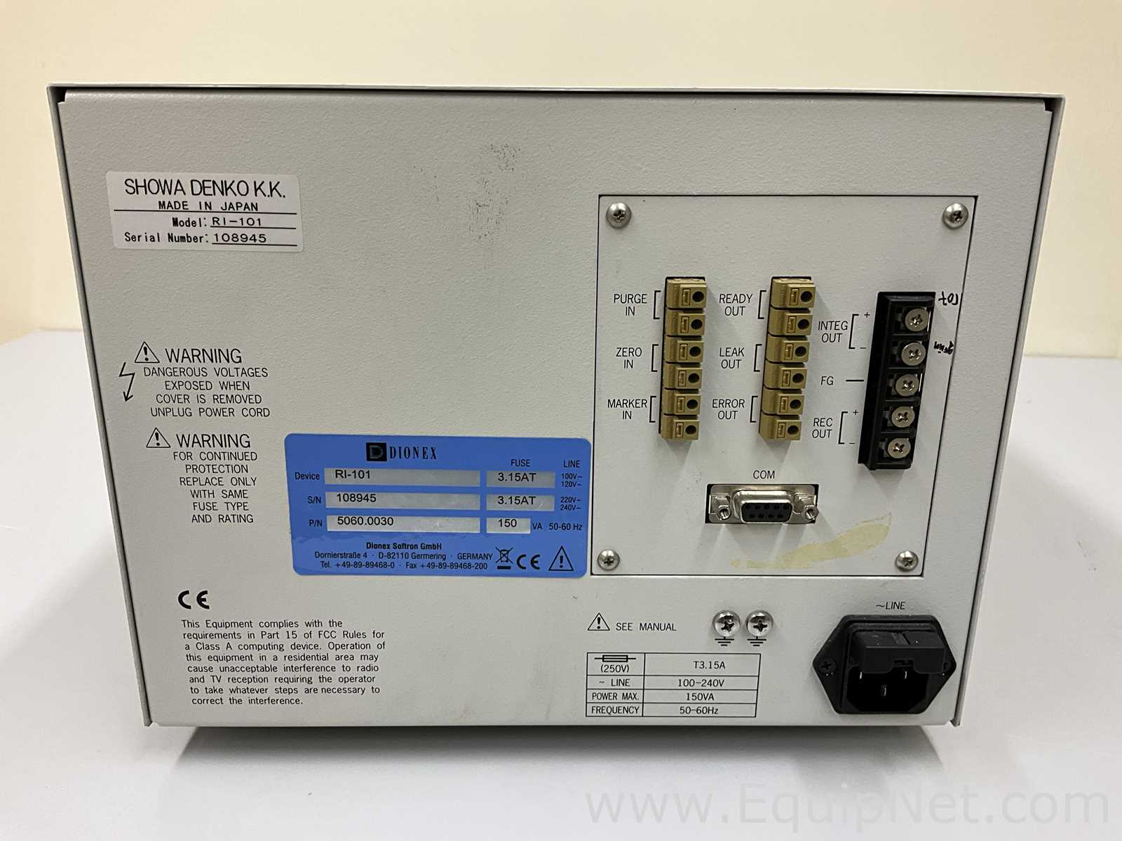 Dionex Shodex RI-101 Refractive Index Detector