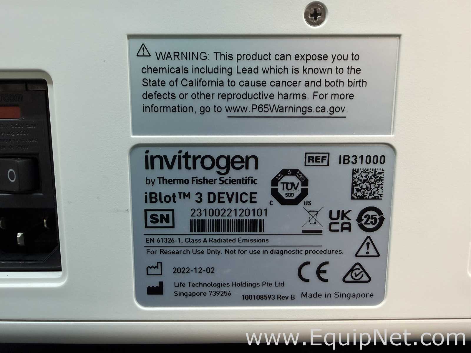 Sistema de Eletroforese Invitrogen iBlot 3