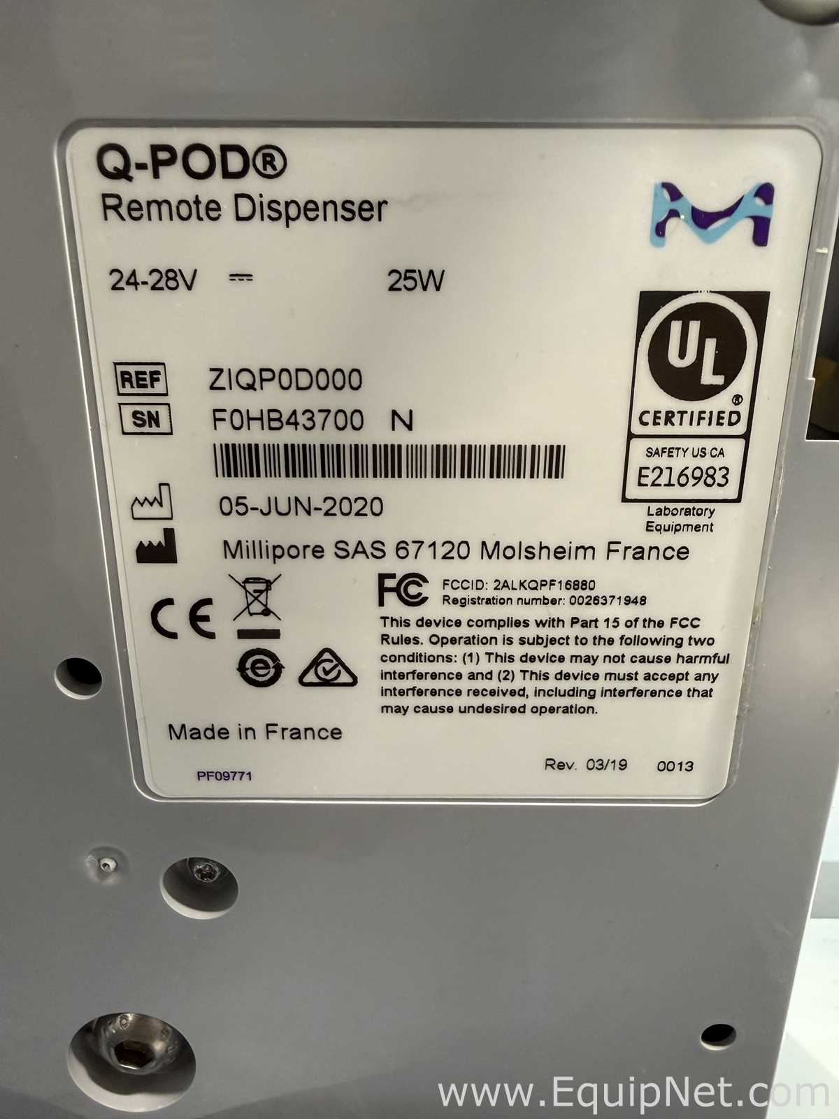 Millipore Milli-Q IQ 7010 Water Purification and Still System