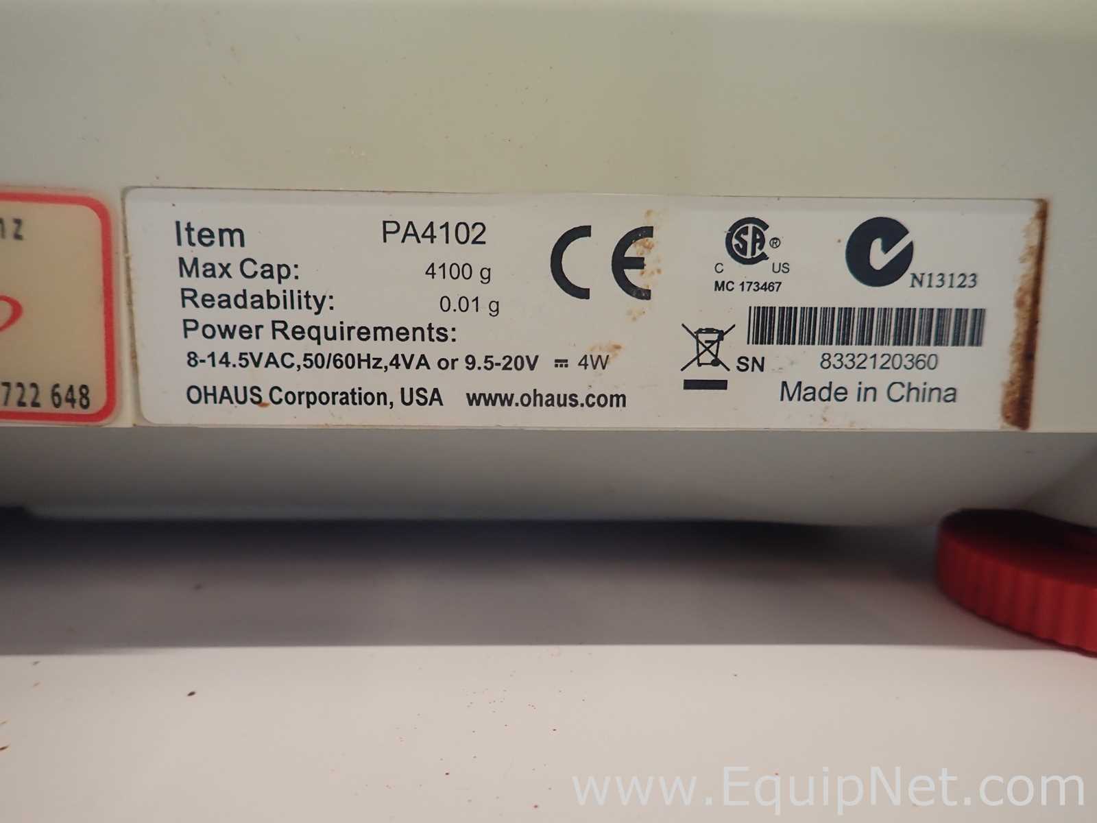 Ohaus PA4102 Precision Top Loading Balance 4100 g