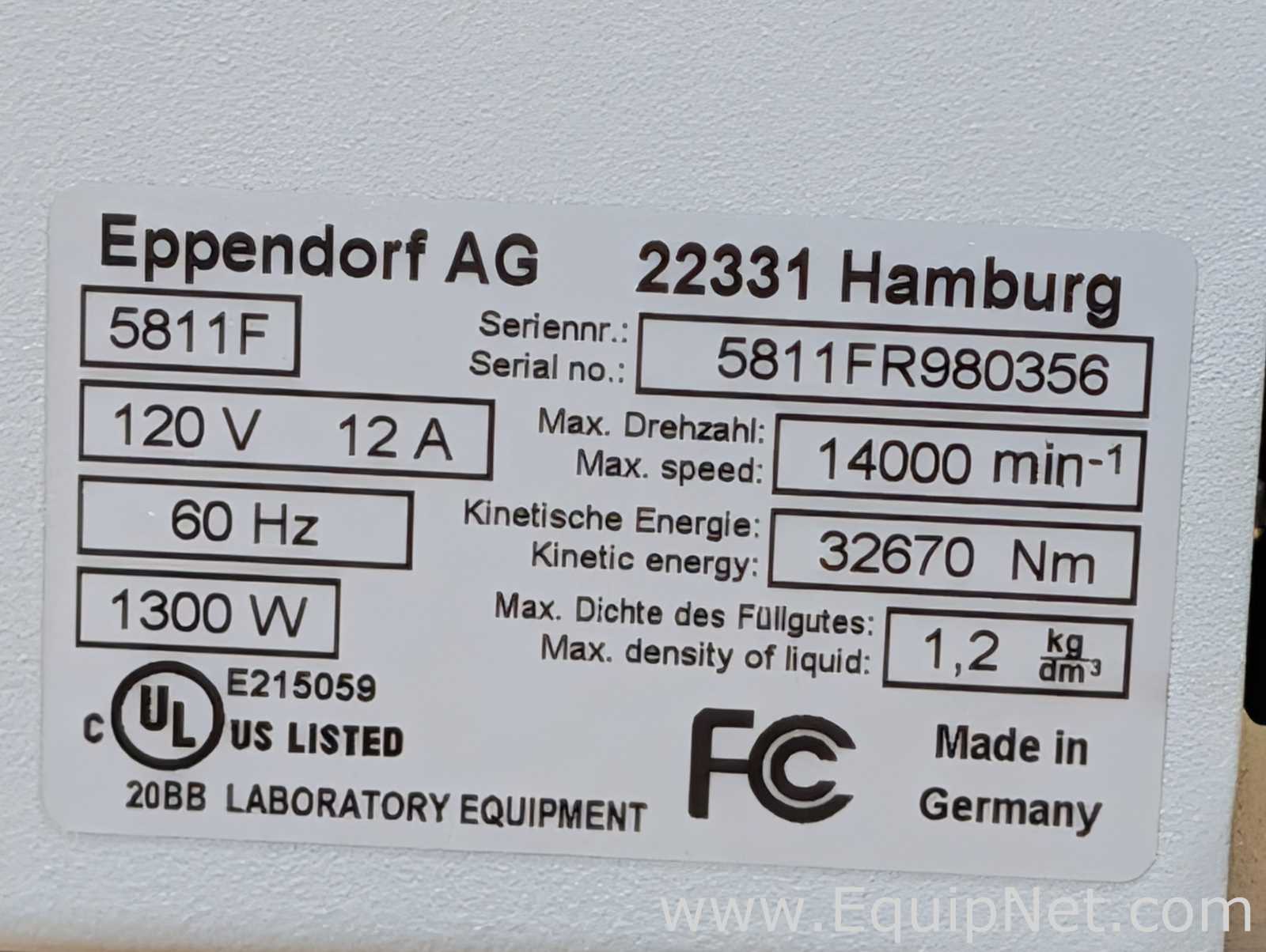 Eppendorf 5811F Laboratory Centrifuge