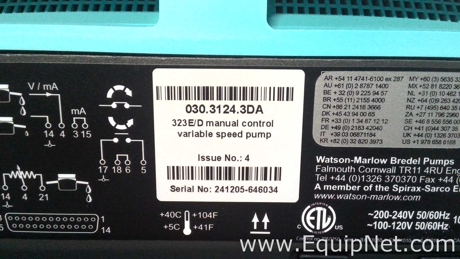 Watson Marlow 323E/D Peristaltic Pump