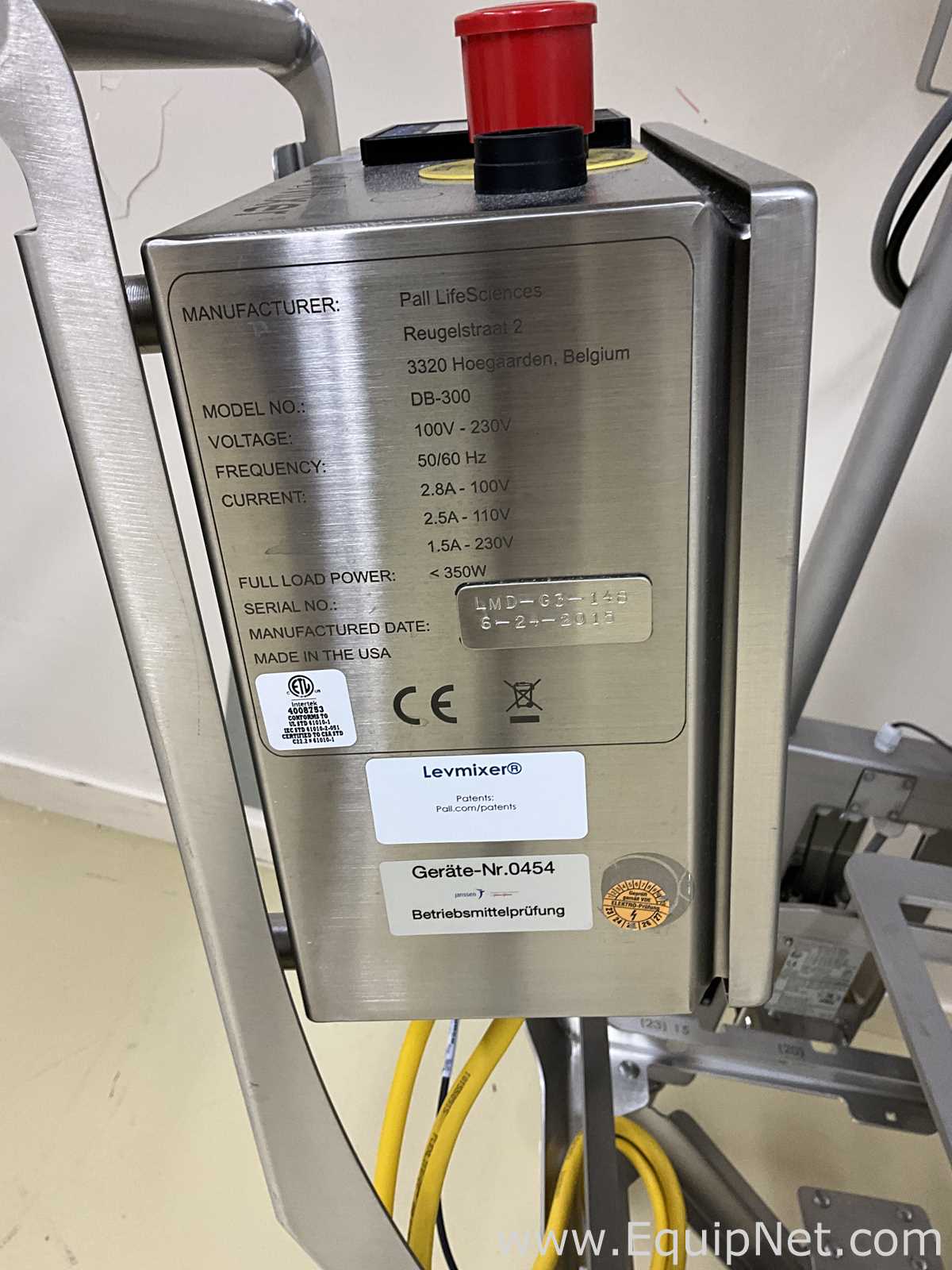 Pall Life Sciences LEV50NR420SLC 50L Single-Use Stainless Steel Mixing System with Pall Driving Unit