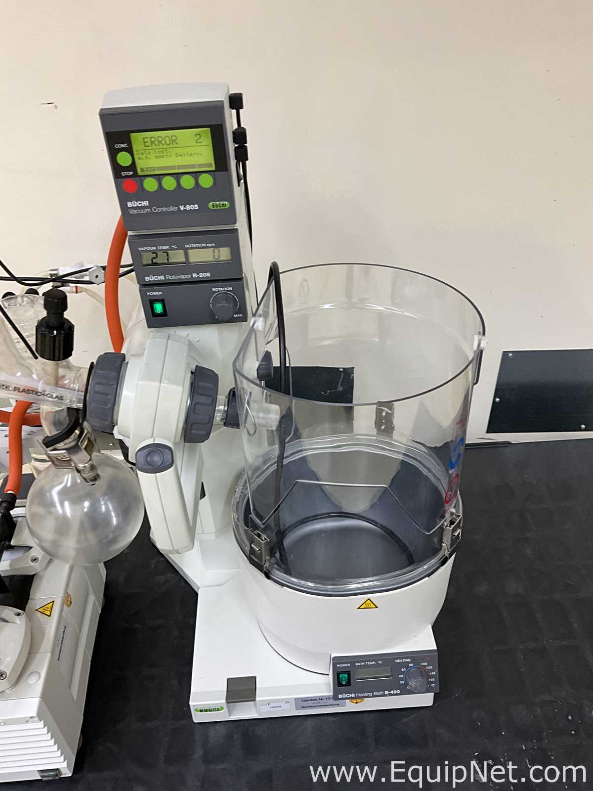 Buchi Rotavapor R-205 Rotary Evaporator System with Vacuum Pump, Controller and Heating Bath