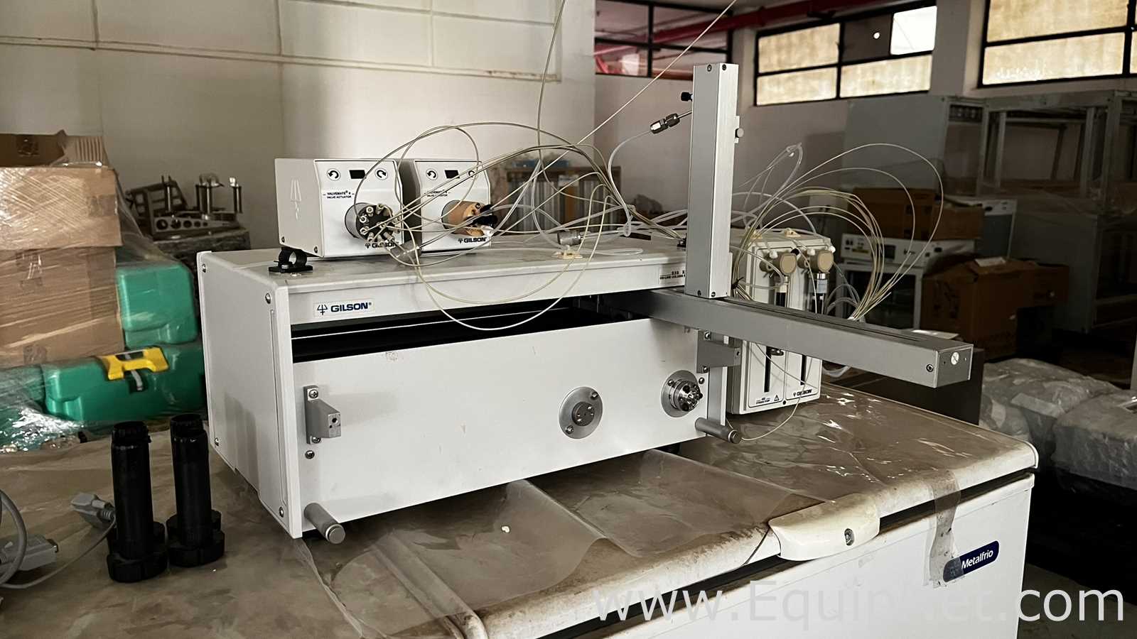 Sistema de Comutação de Colunas Gilson 233XL com Acionadores de Válvula e Bomba de Seringa