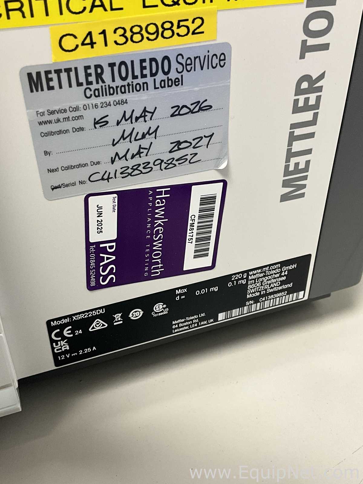 Mettler Toledo XSR225 121/220 Gram Balance with Haug PRX U SET Deioniser