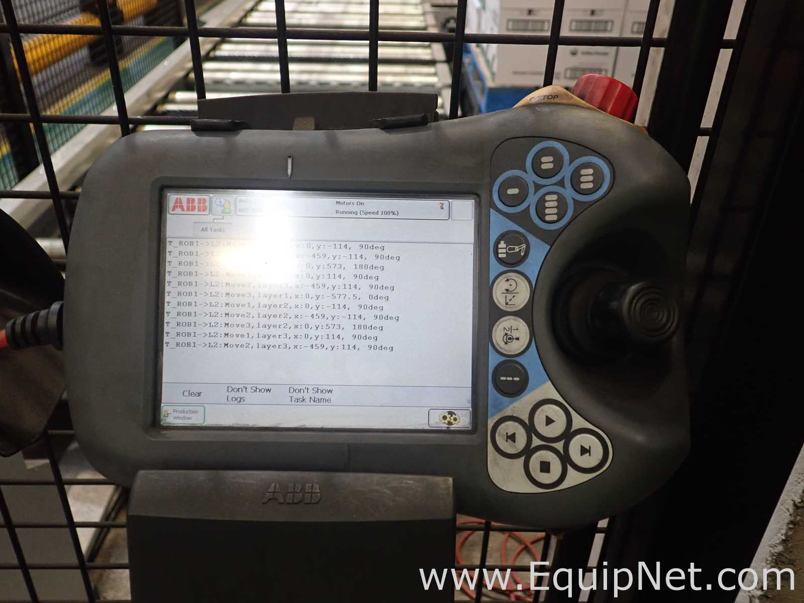 Scott PHS Palletizer - ABB Robot With IRC5 Controller, Lantech Q1000 Stretch Wrapper and Conveyors