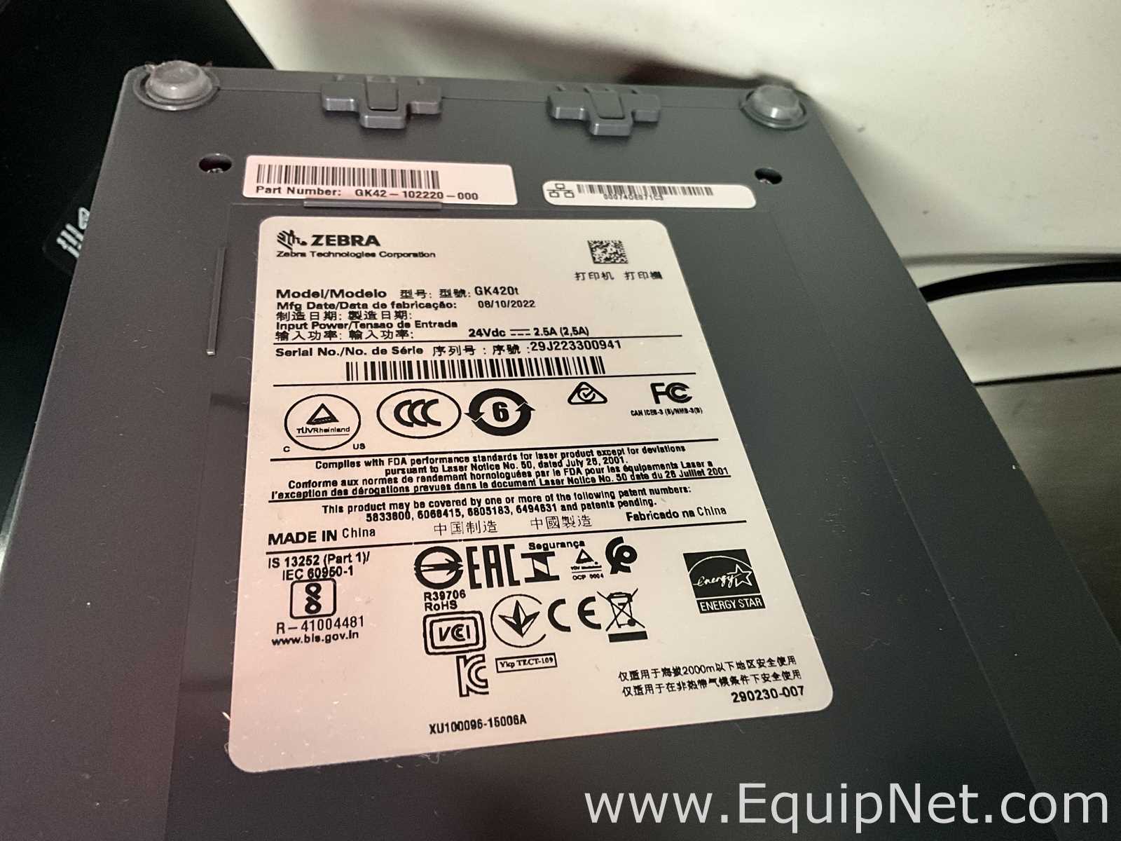 Zebra Technologies GK420t Adhesive Label Printer