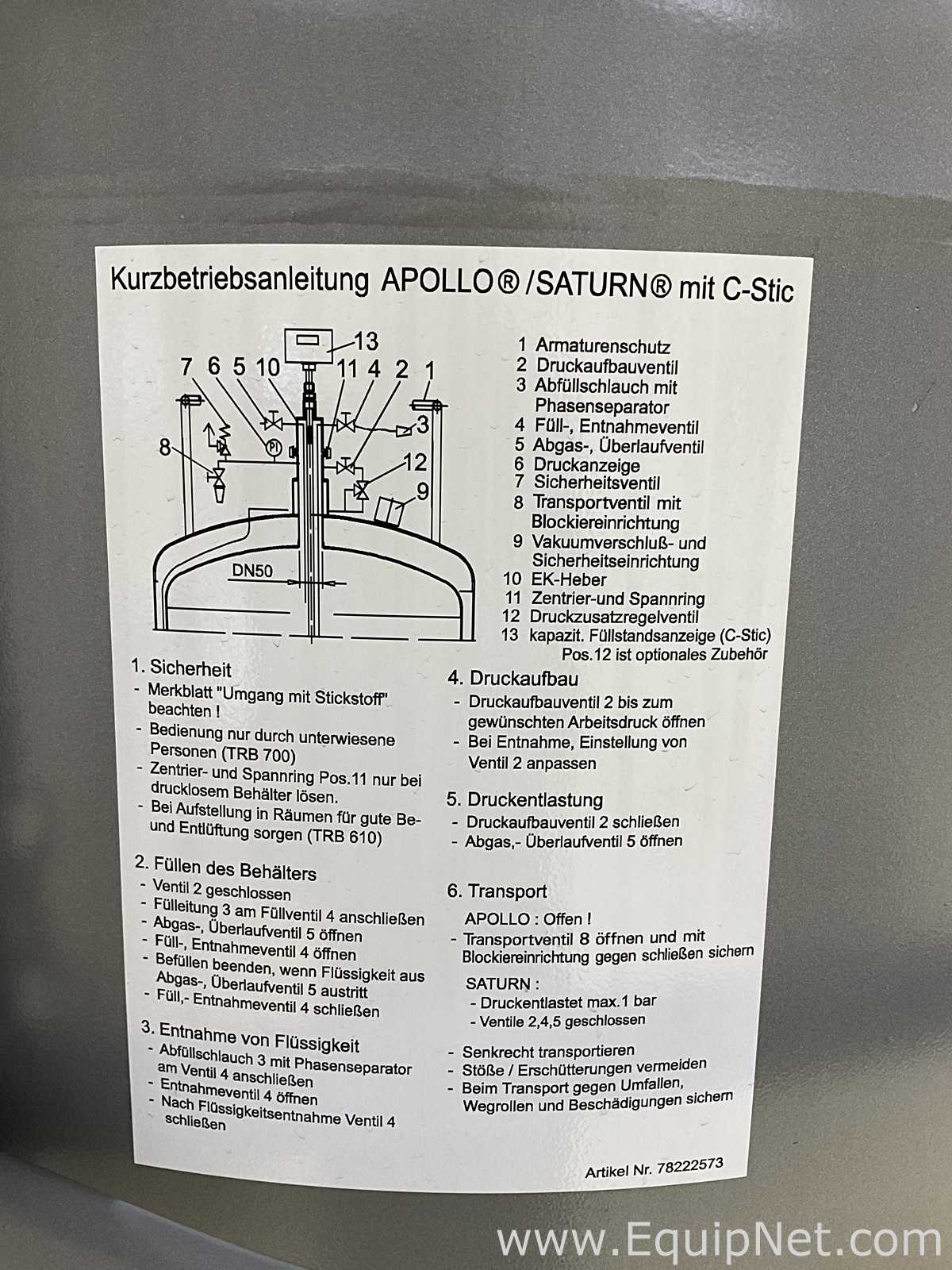 Tanque - Vaso de Pressão Cryotherm GmbH  Apollo 350