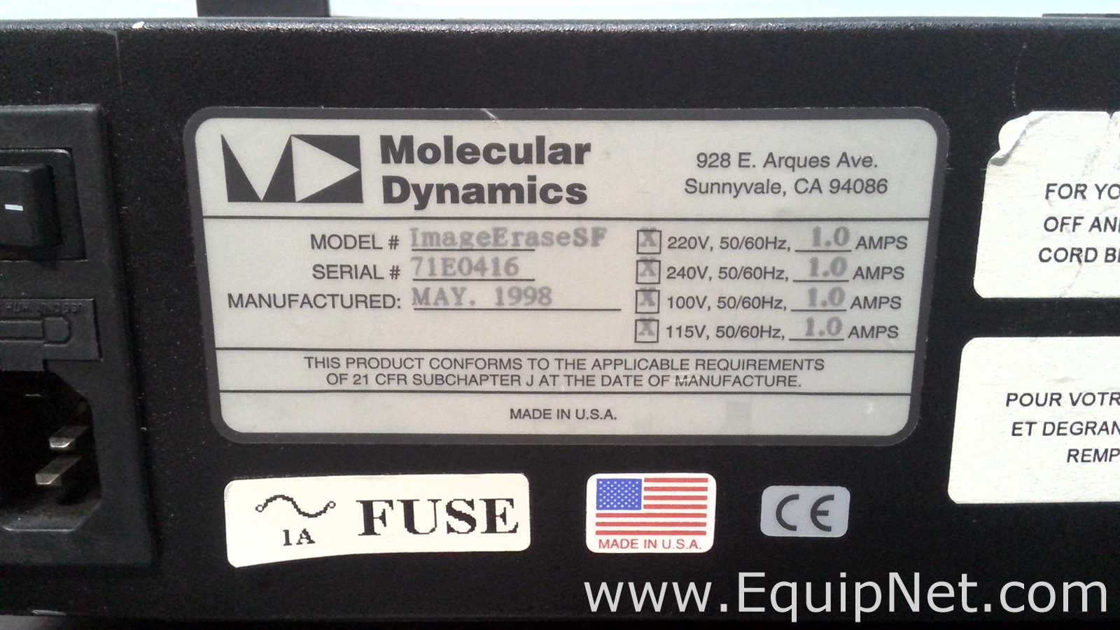 Molecular Dynamics Image Eraser SF