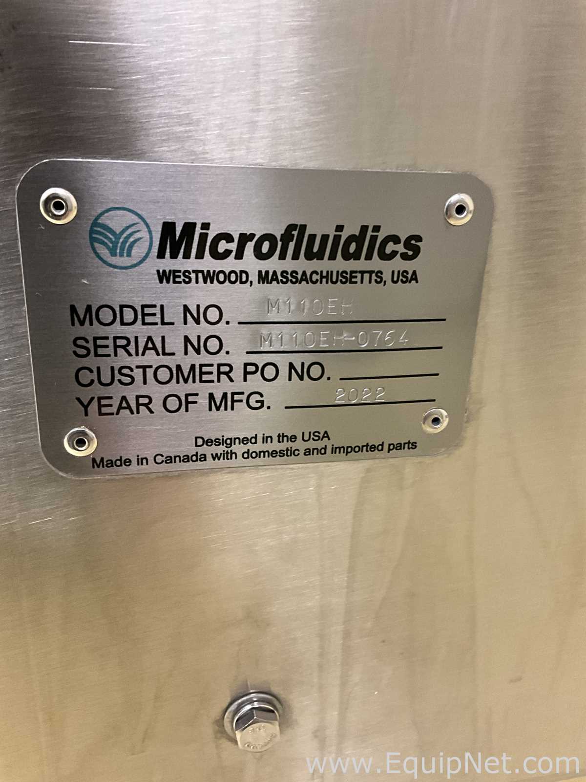 Microfluidics M110EH-30 Microfluidizer Processor Pilot Scale Homogenizer
