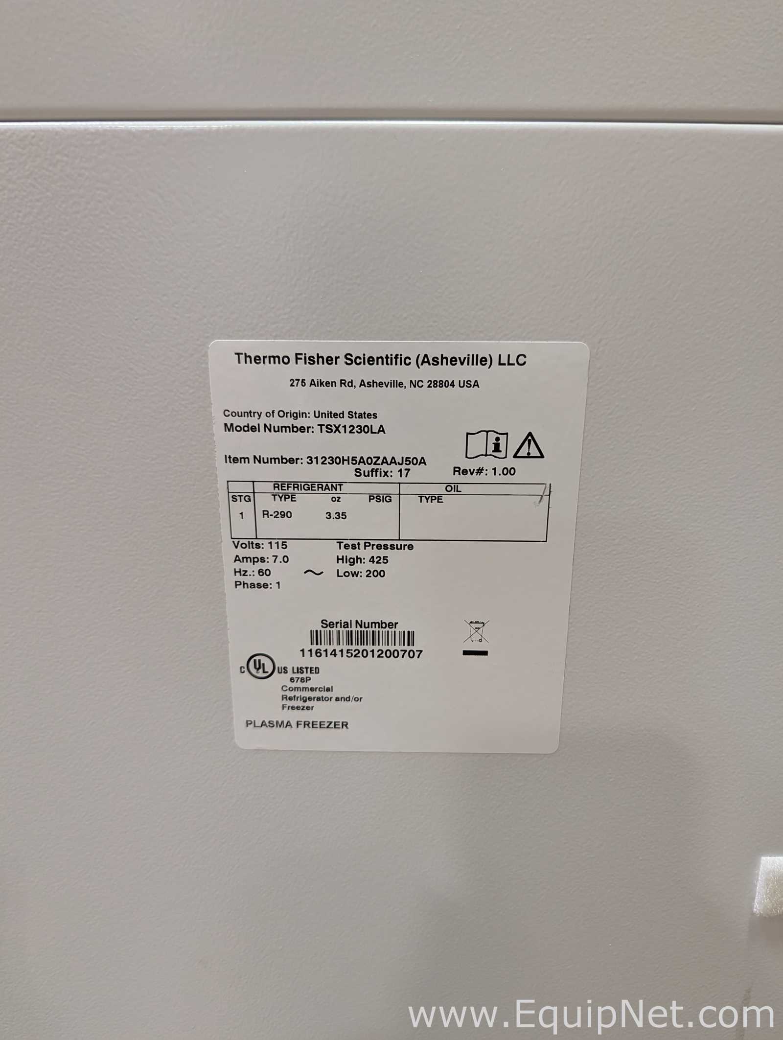 Thermo Scientific TSX1230LA High-Performance Plasma Freezer
