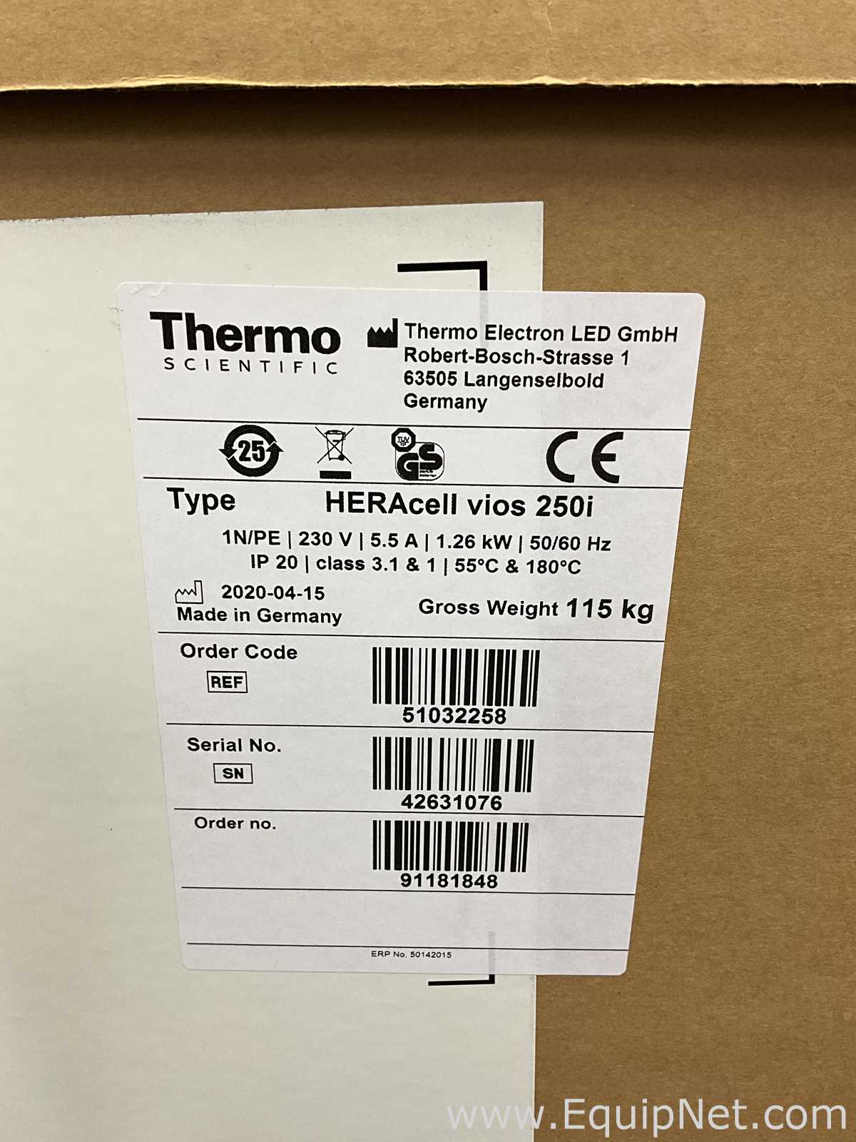 Incubadora Thermo Scientific HERAcell Vios 250i. Sem Uso