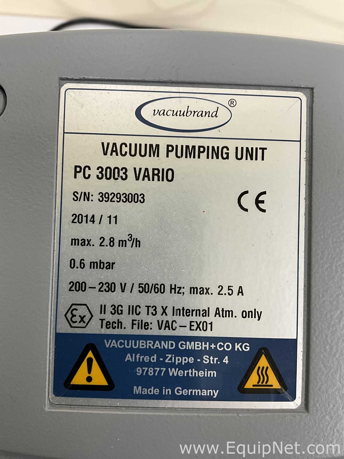 Vacuubrand PC 3003 Vario Chemistry Pumping Unit
