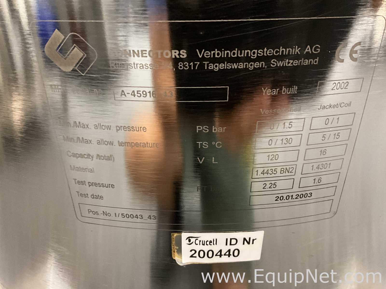 Tanque - Vaso de Pressão aço inox Connectors Verbindungstechnik AG 