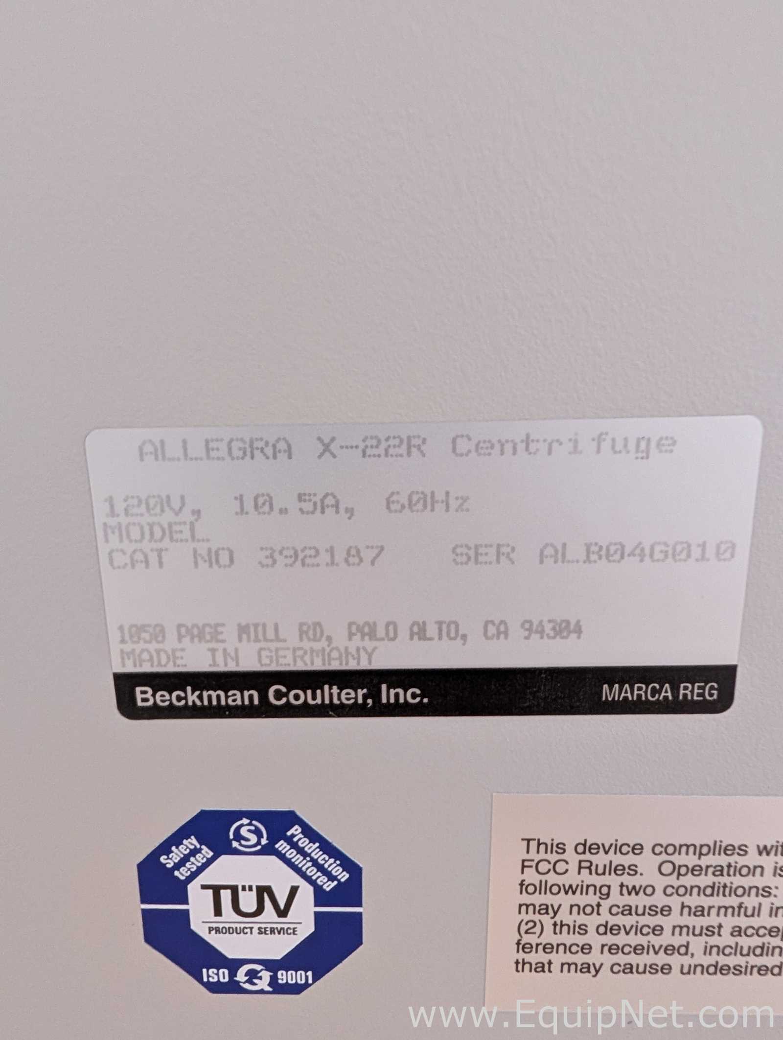 Beckman Coulter Allegra X-22R Laboratory Centrifuge