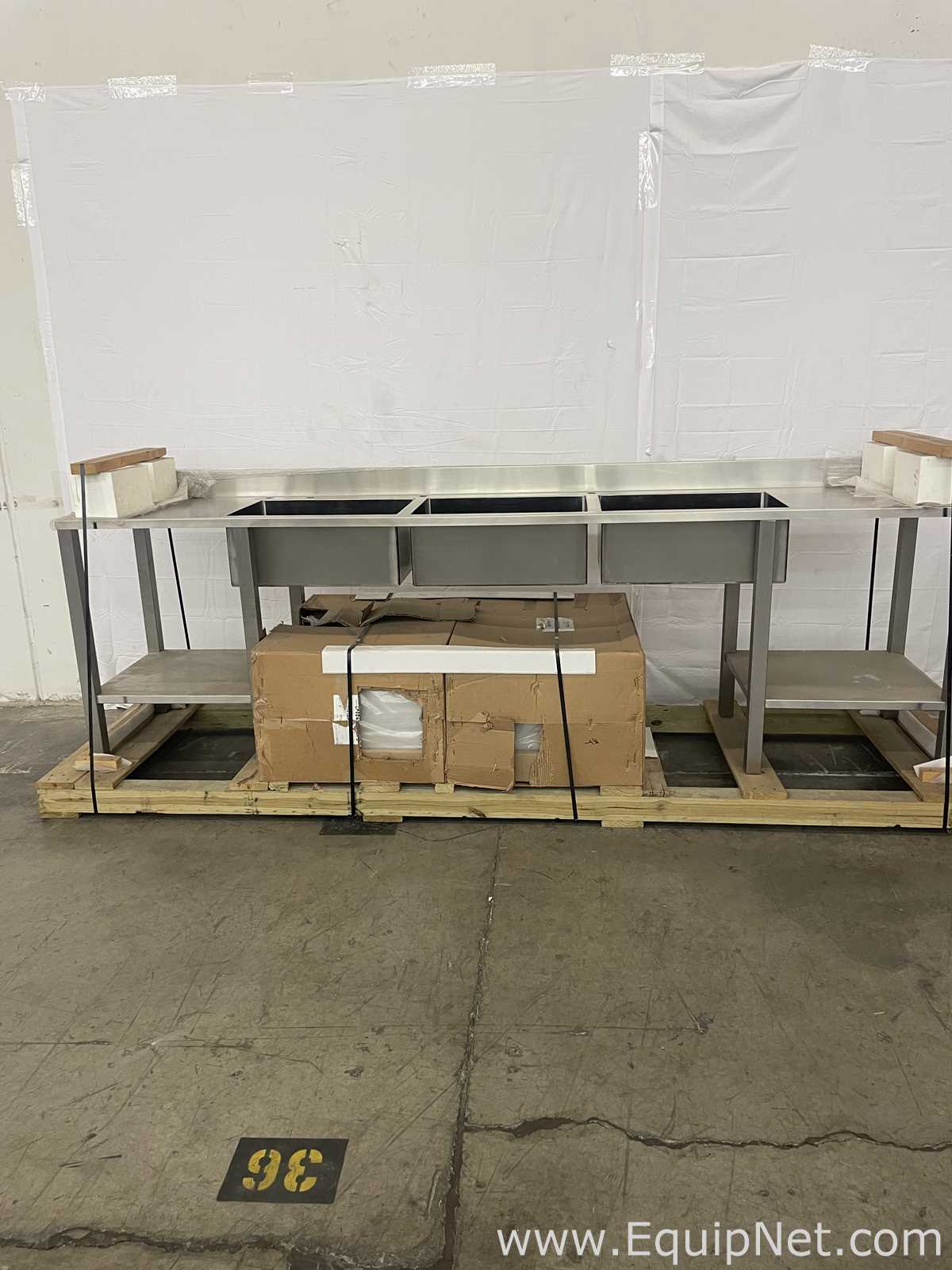 Lot of 3 Stainless Steel Laboratory Sinks
