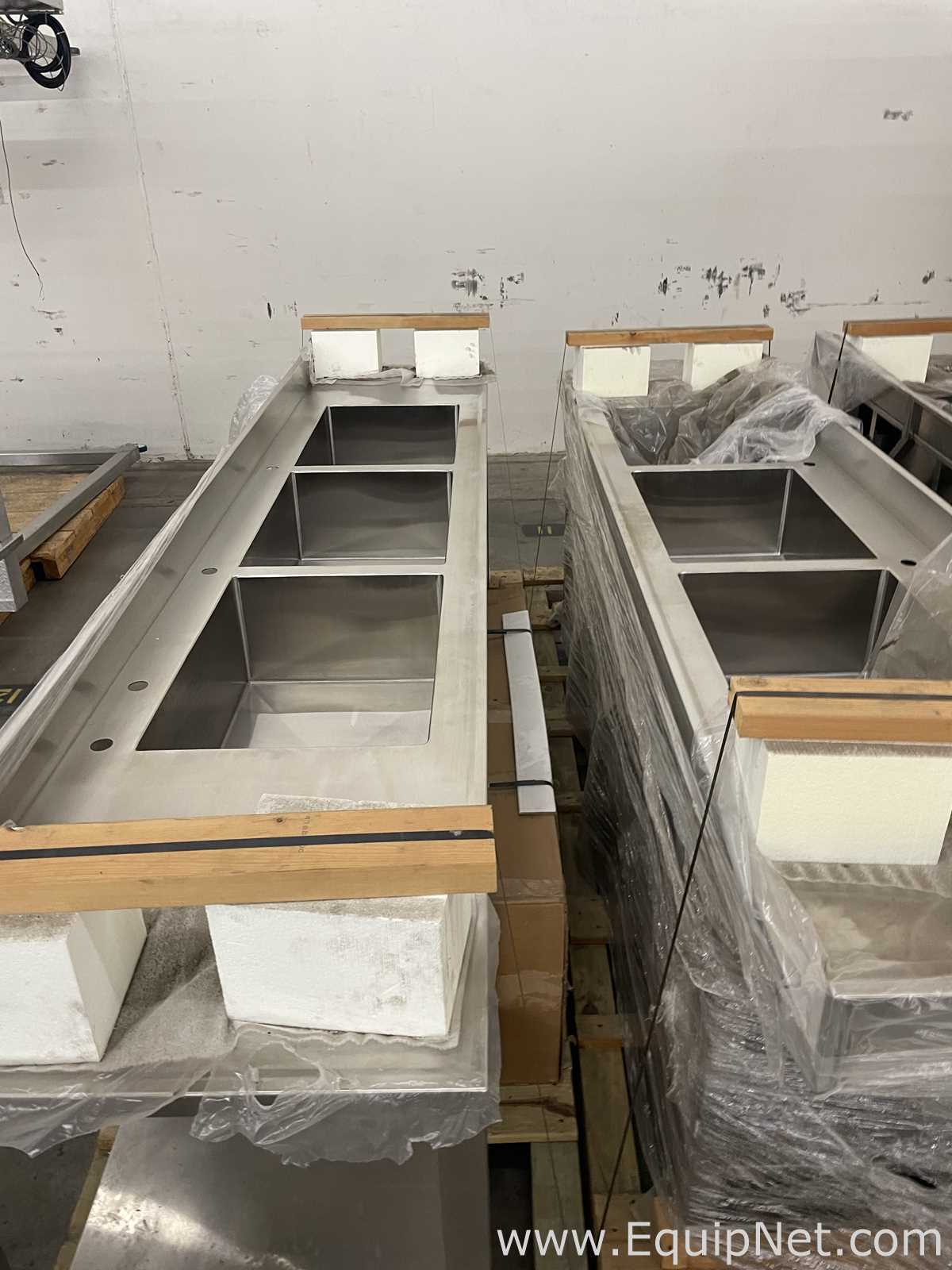 Lot of 3 Stainless Steel Laboratory Sinks