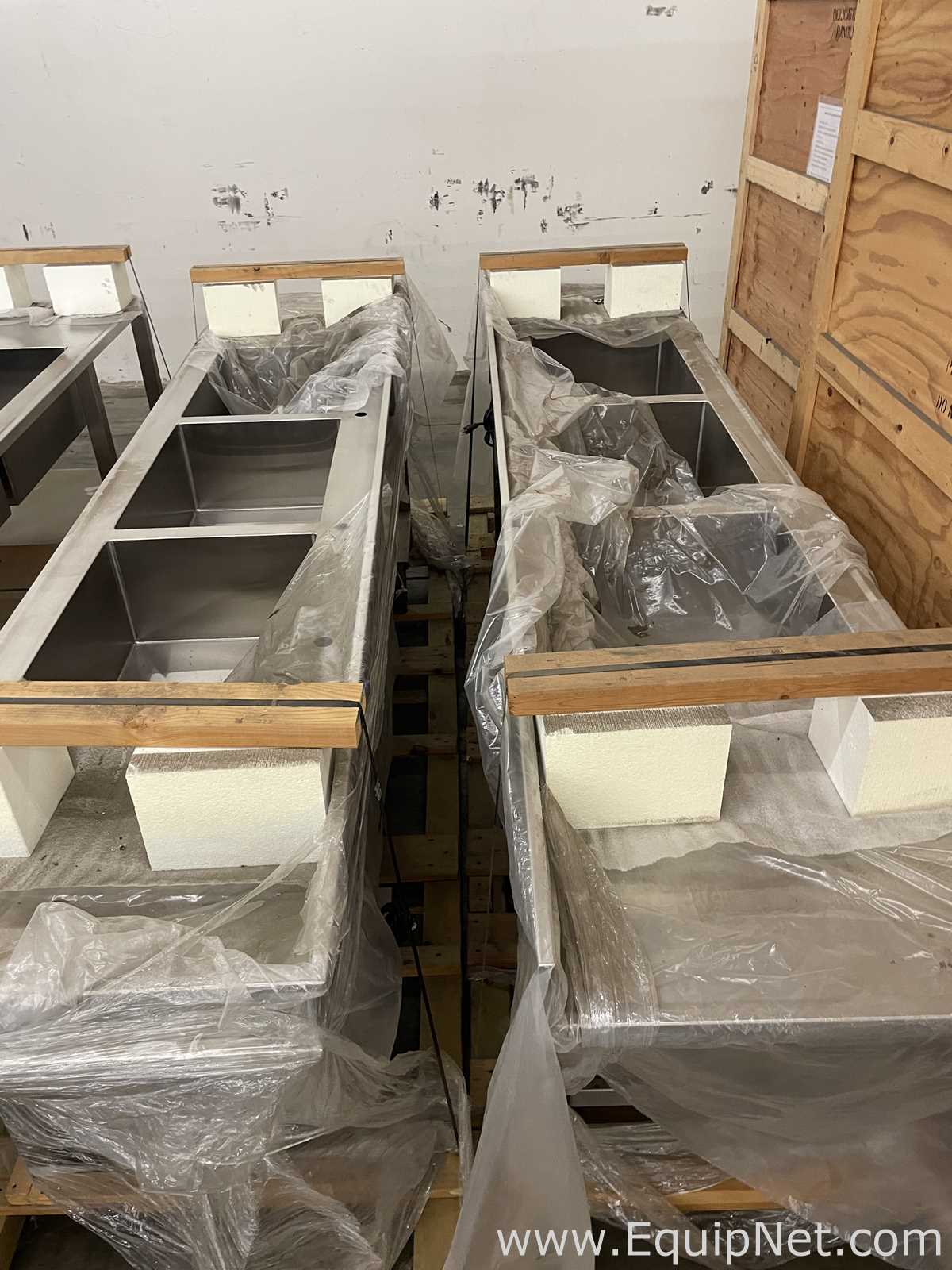 Lot of 3 Stainless Steel Laboratory Sinks