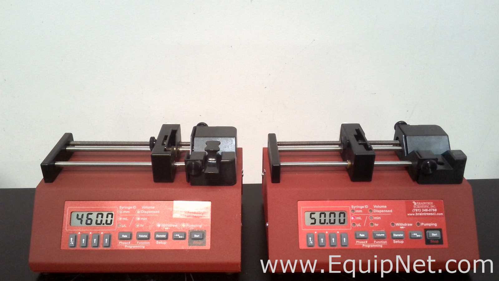 Lot of 2 Braintree Scientific BS-1060 Syringe Pumps