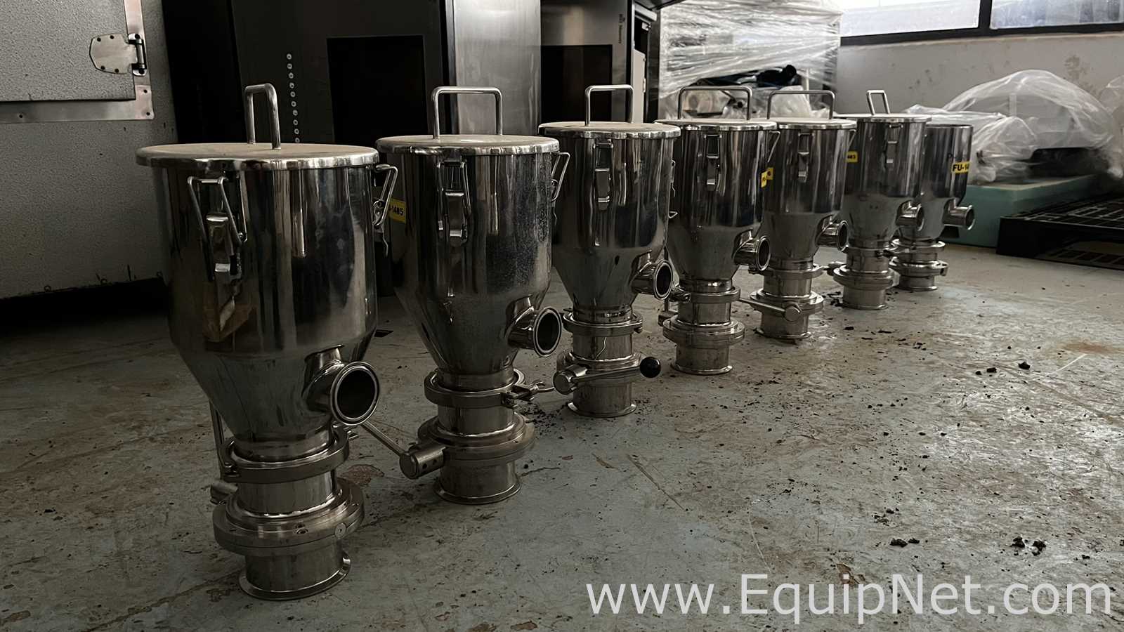 Set of PharmaInox Stainless Steel Conical Hoppers
