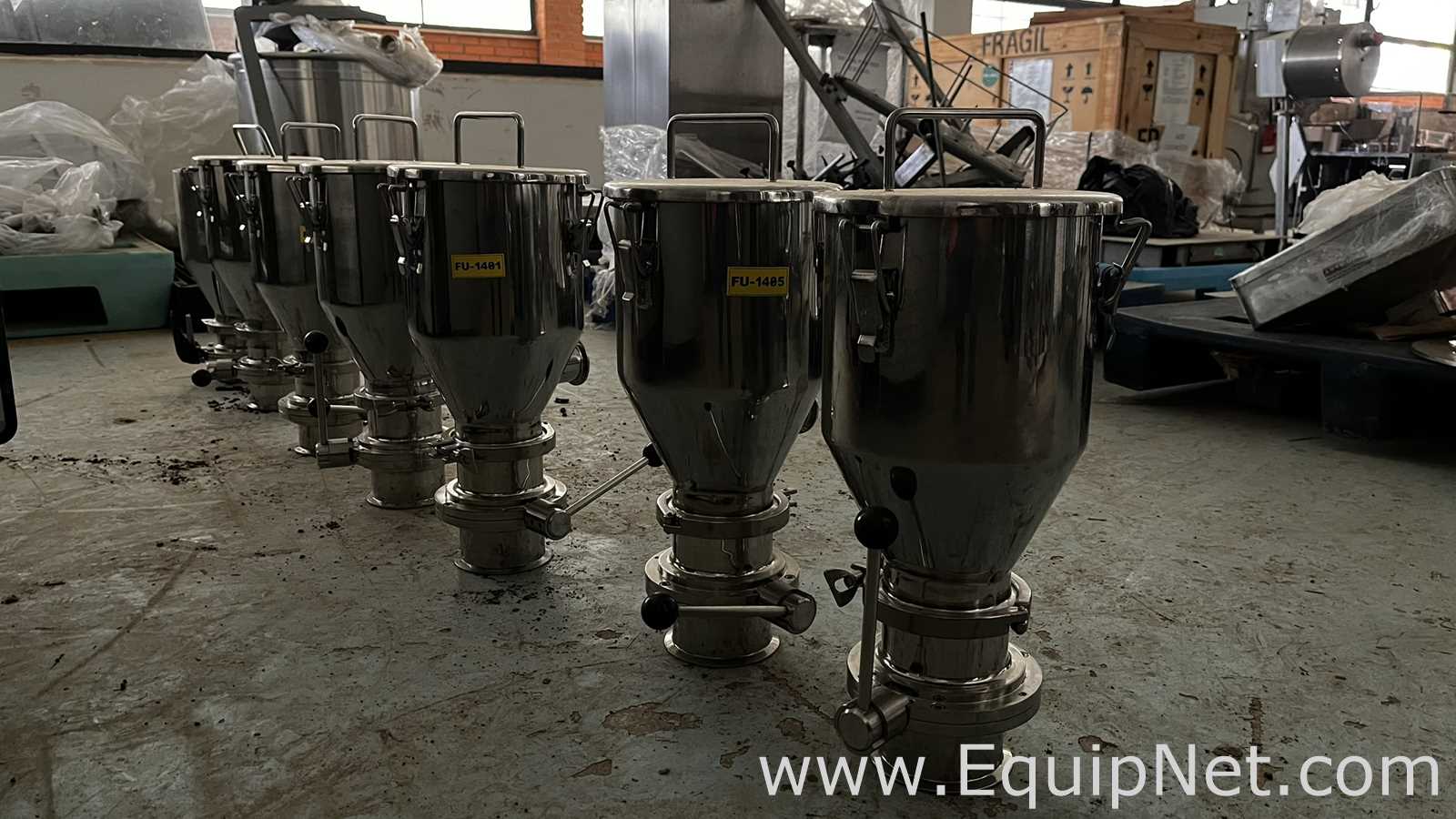Set of PharmaInox Stainless Steel Conical Hoppers