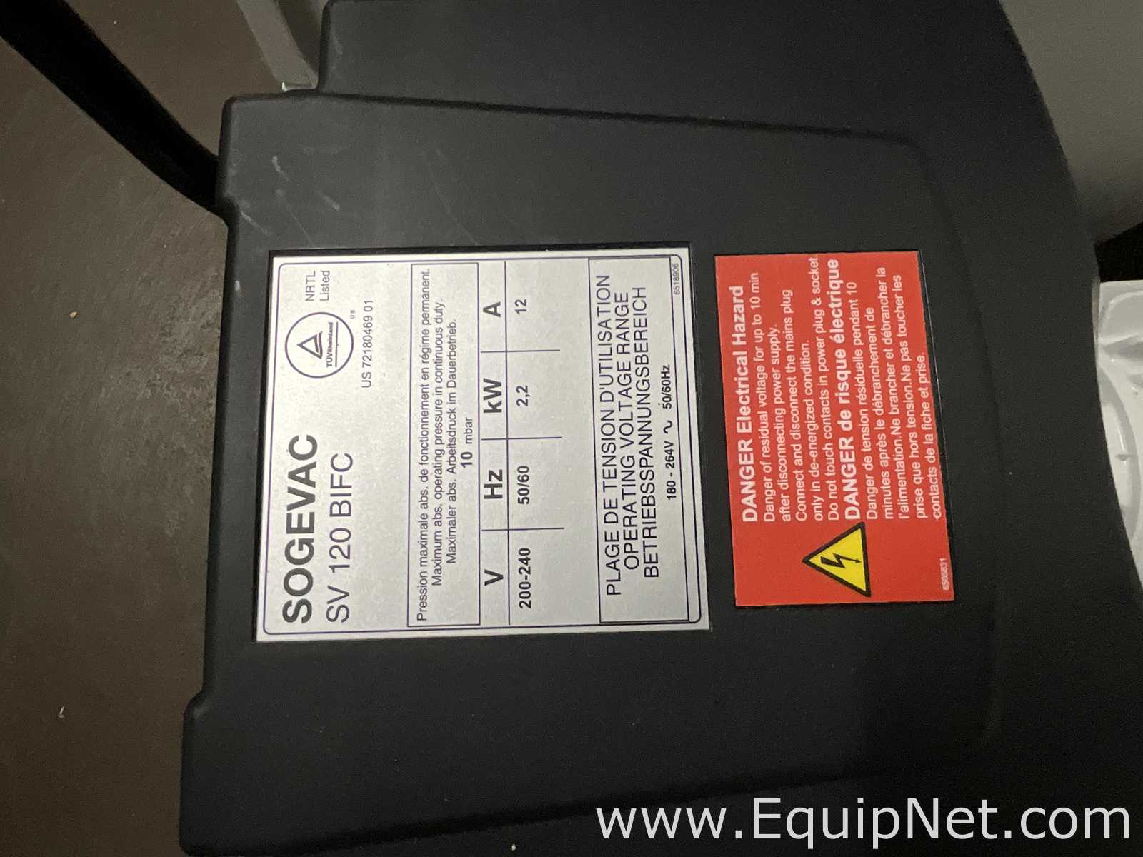 Leybold Sogevac SV 120 BIFC Rotary Vane Vacuum Pump