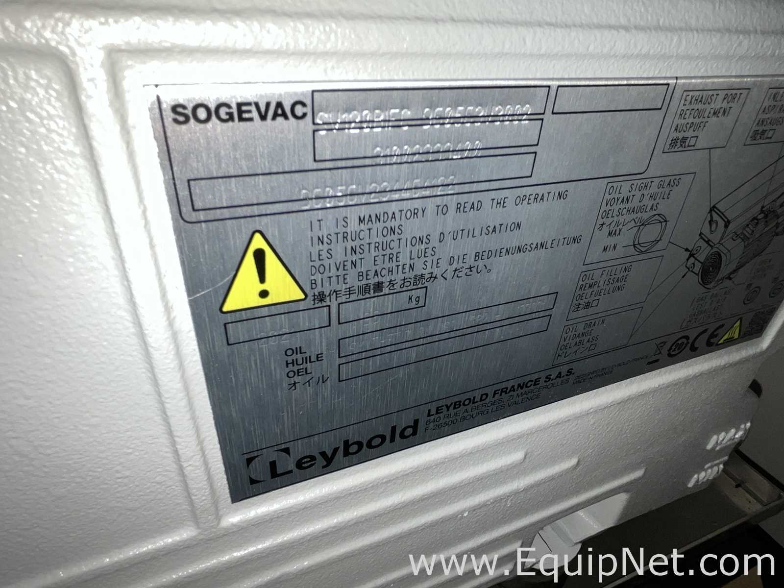 Leybold Sogevac SV 120 BIFC Rotary Vane Vacuum Pump