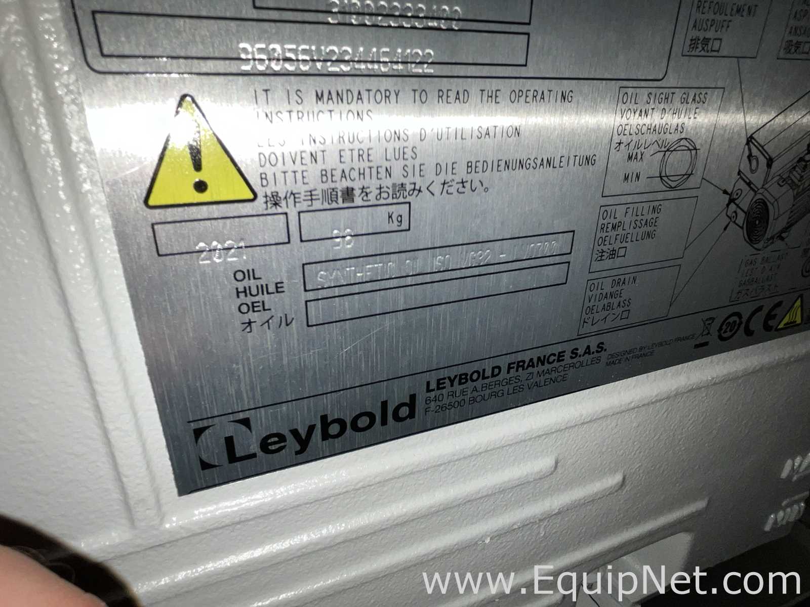 Leybold Sogevac SV 120 BIFC Rotary Vane Vacuum Pump