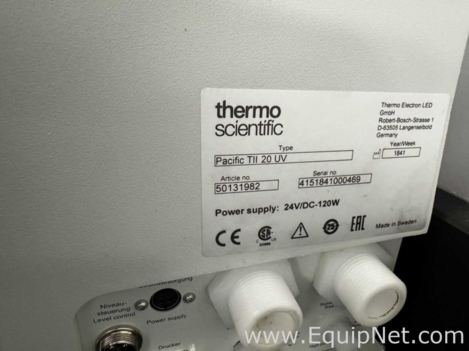 Thermo Scientific Pacific TII Water Purification System with 100 Liter Reservoir