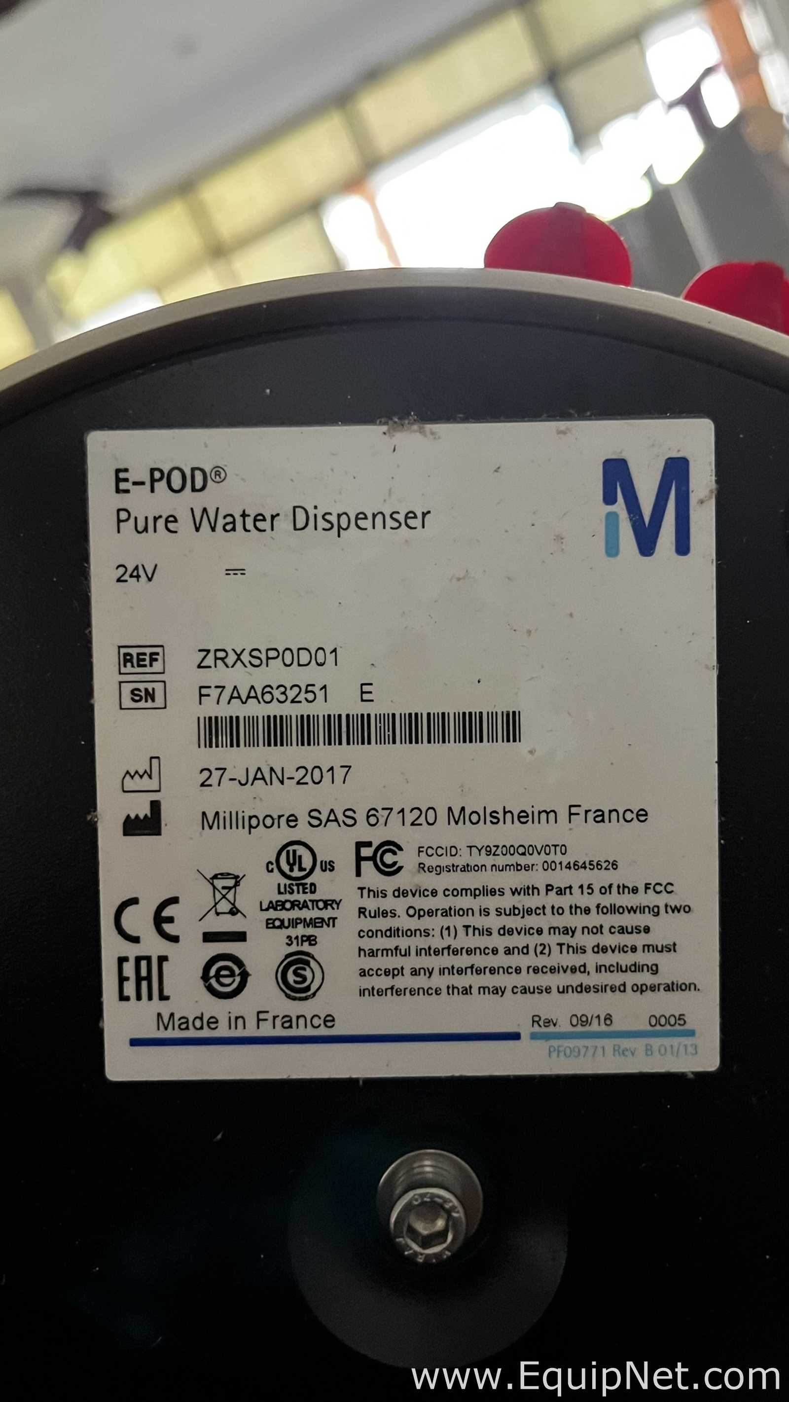 Set of Millipore E-Pod and Q-Pod Pure Water Dispenser