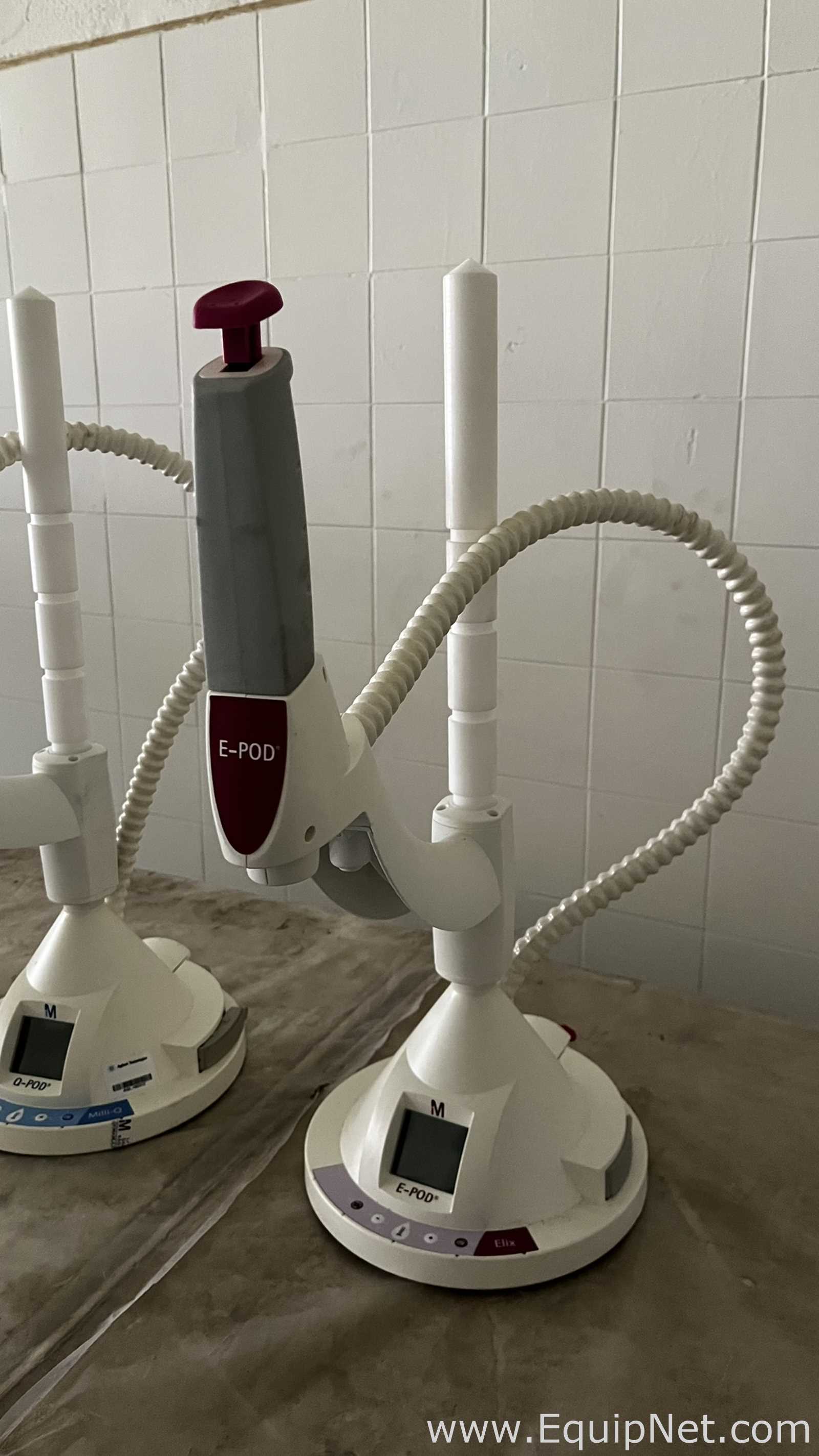 Set of Millipore E-Pod and Q-Pod Pure Water Dispenser