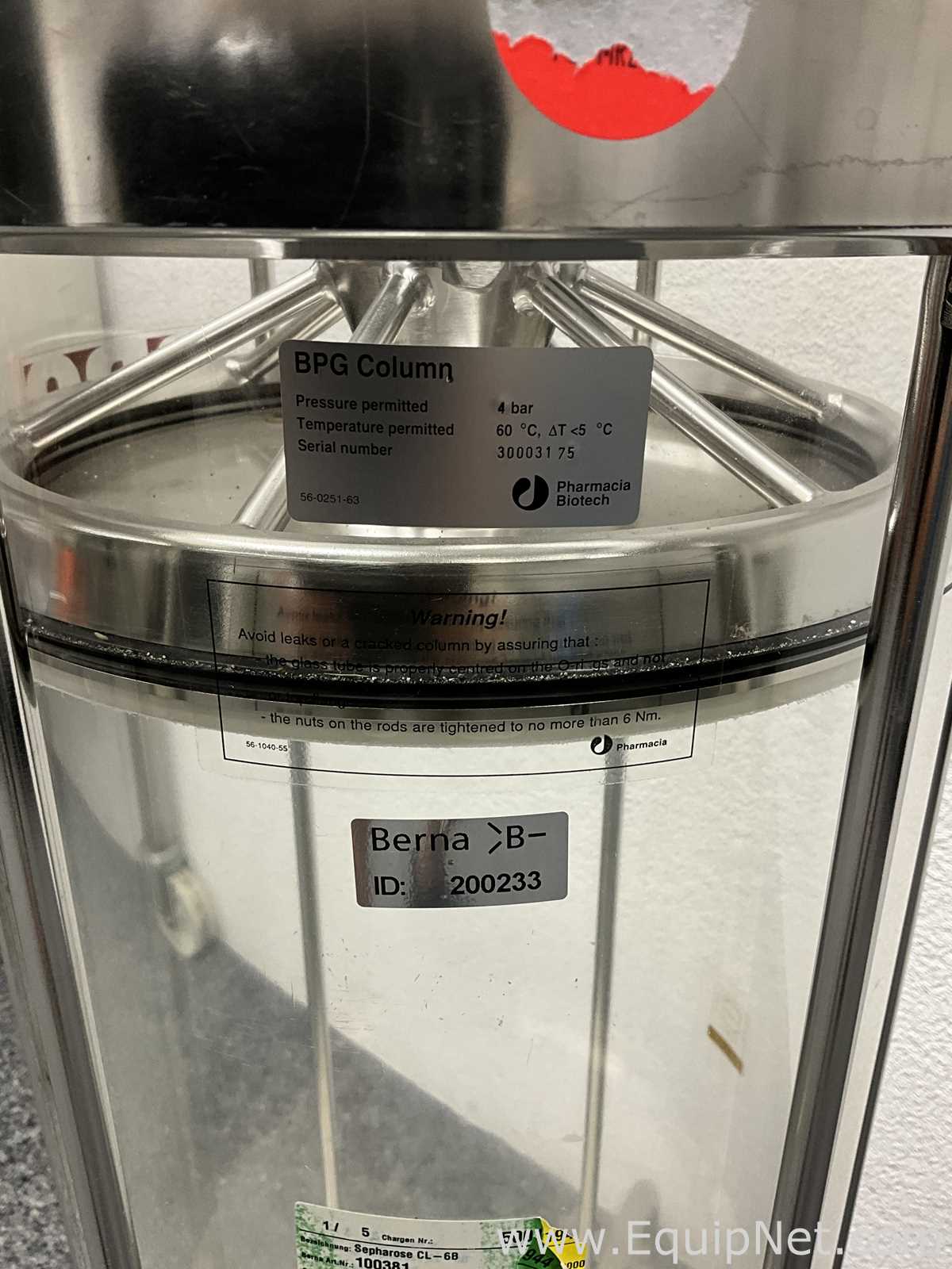 Amersham Pharmacia Biotech Inc BPG 300/750 Chromatography Column