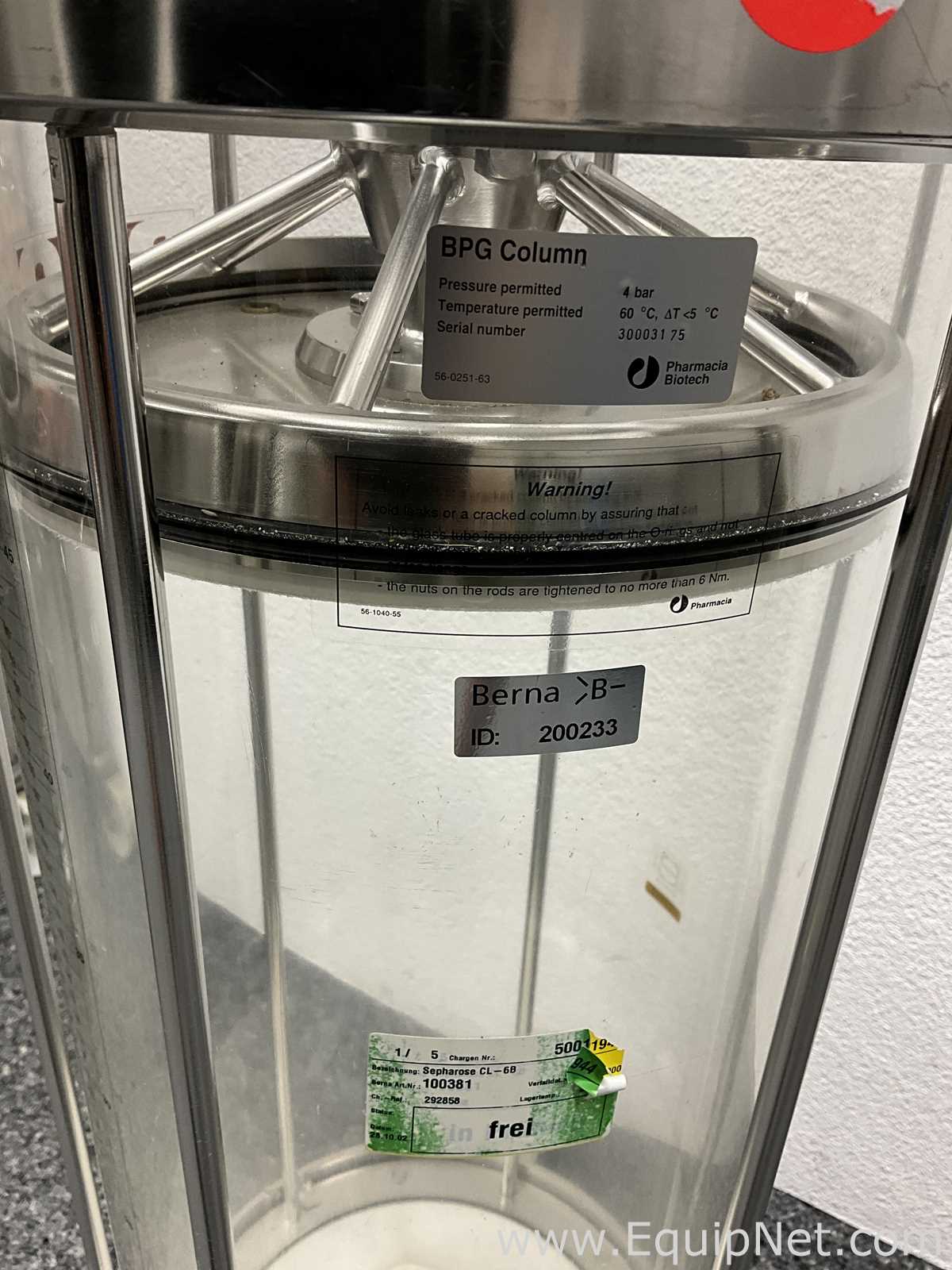 Amersham Pharmacia Biotech Inc BPG 300/750 Chromatography Column