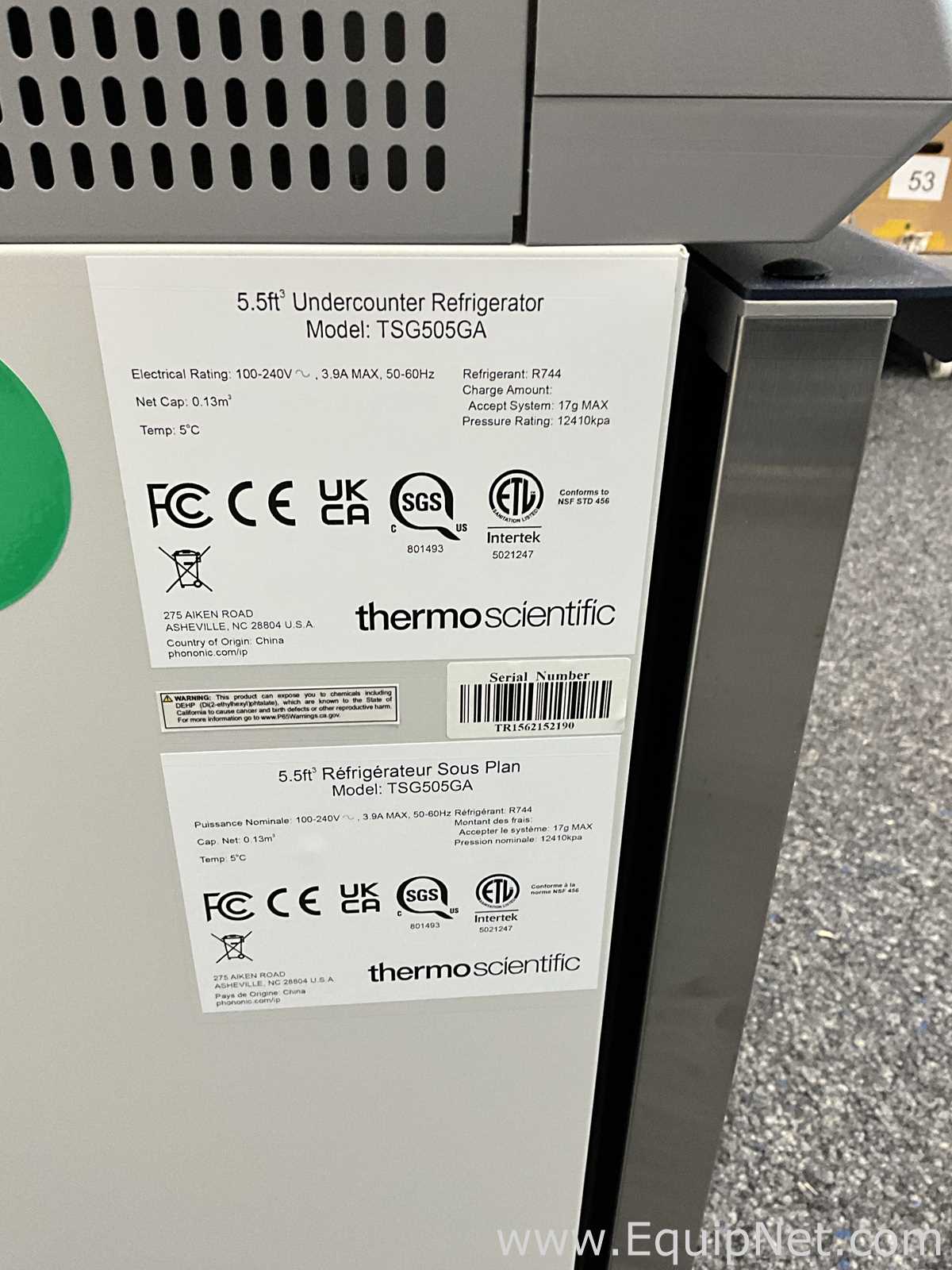 Thermo Scientific TSG505GA Undercounter Refrigerator