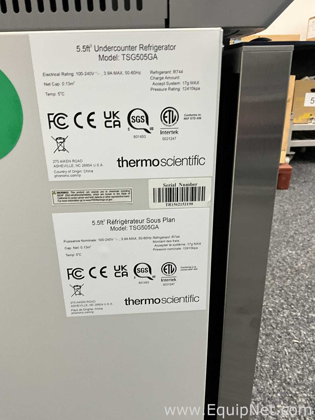 Thermo Scientific TSG505GA Undercounter Refrigerator