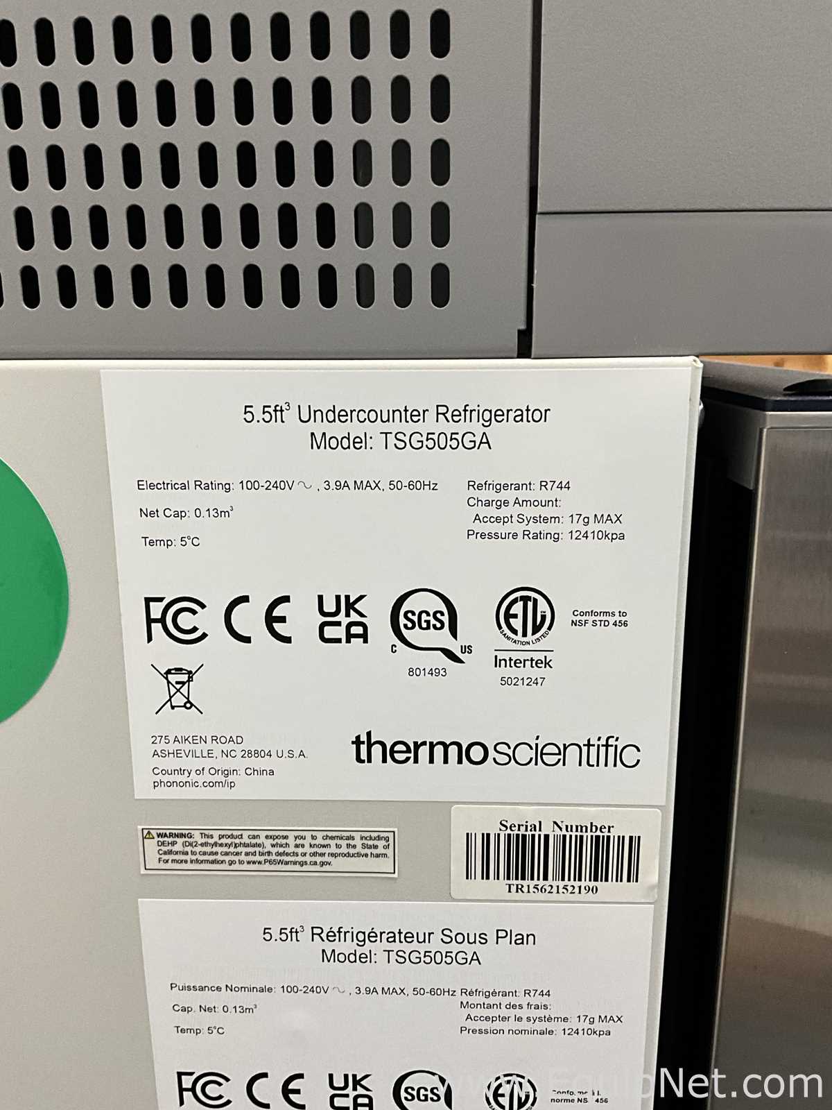 Thermo Scientific TSG505GA Undercounter Refrigerator