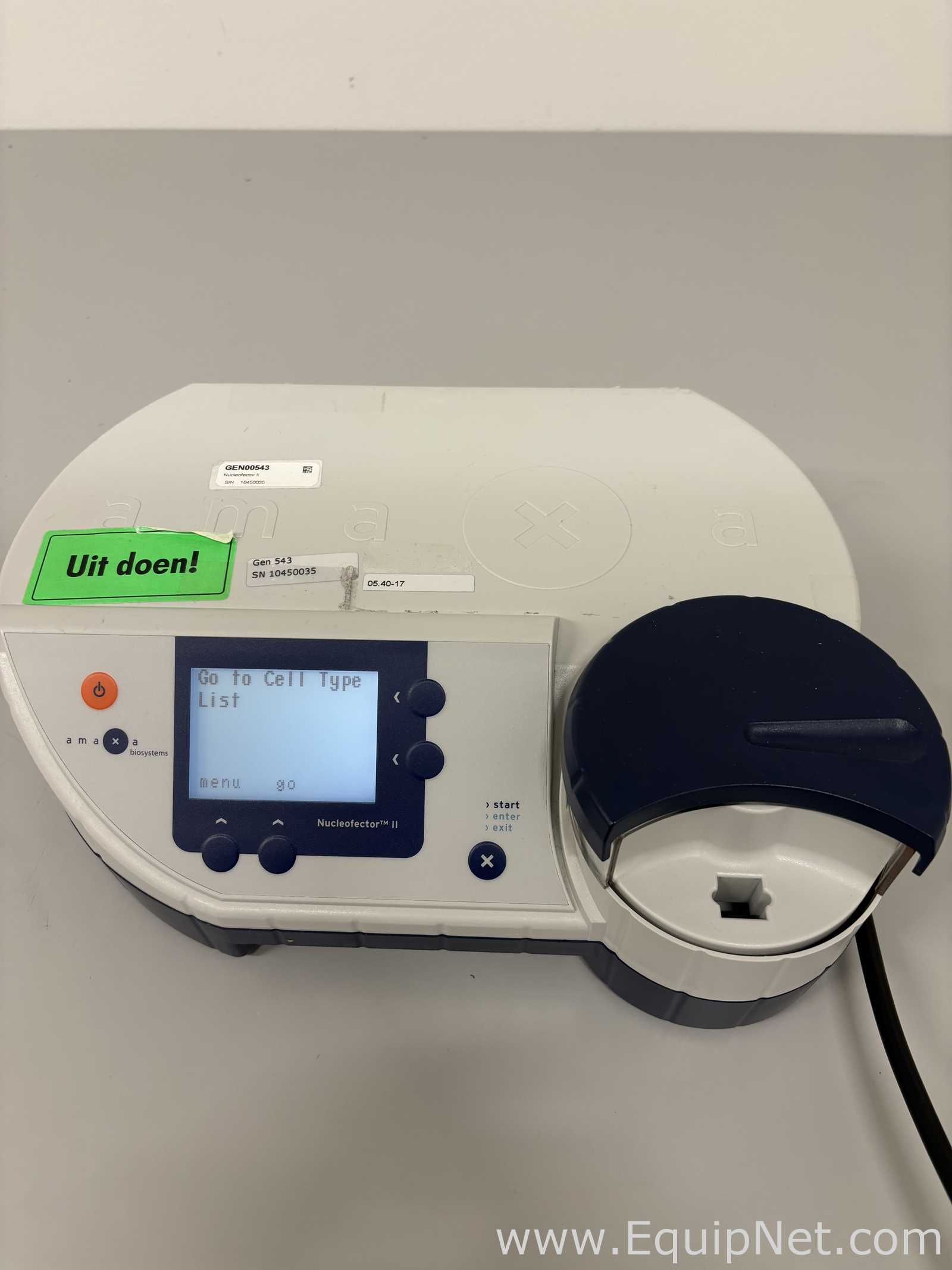 Electroforesis Amaxa BioSystems Nucleofector II