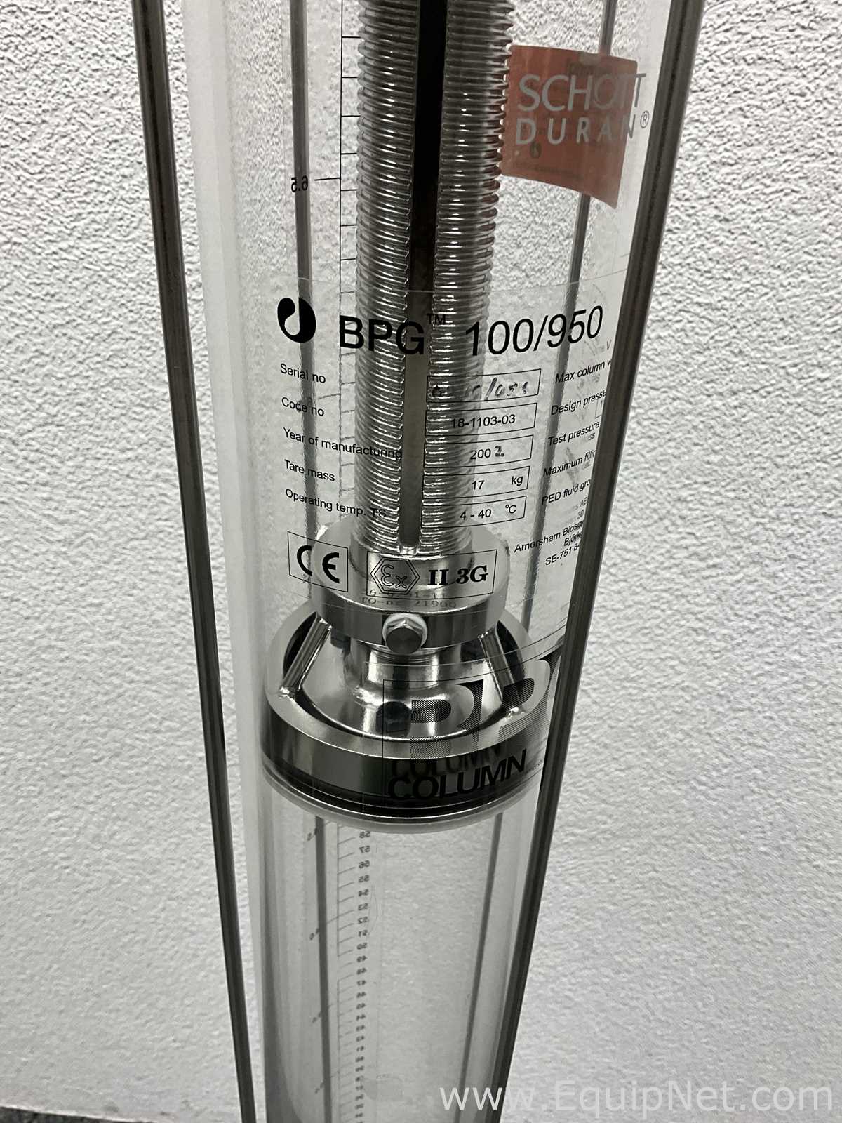 Amersham Pharmacia Biotech Inc BPG 100/950 8 Litre Chromatography Column