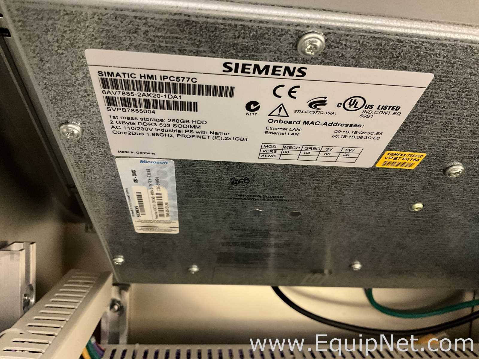 Siemens Simatic Panel HMI IPC577C With Control Cabinet