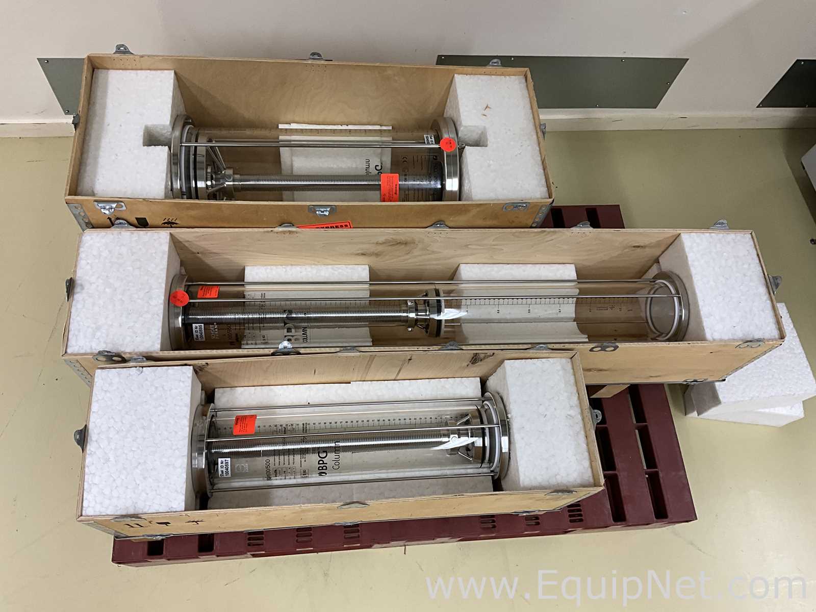 lote de  3 Coluna de Cromatografia Amersham Pharmacia Biotech Inc BPG 200/500