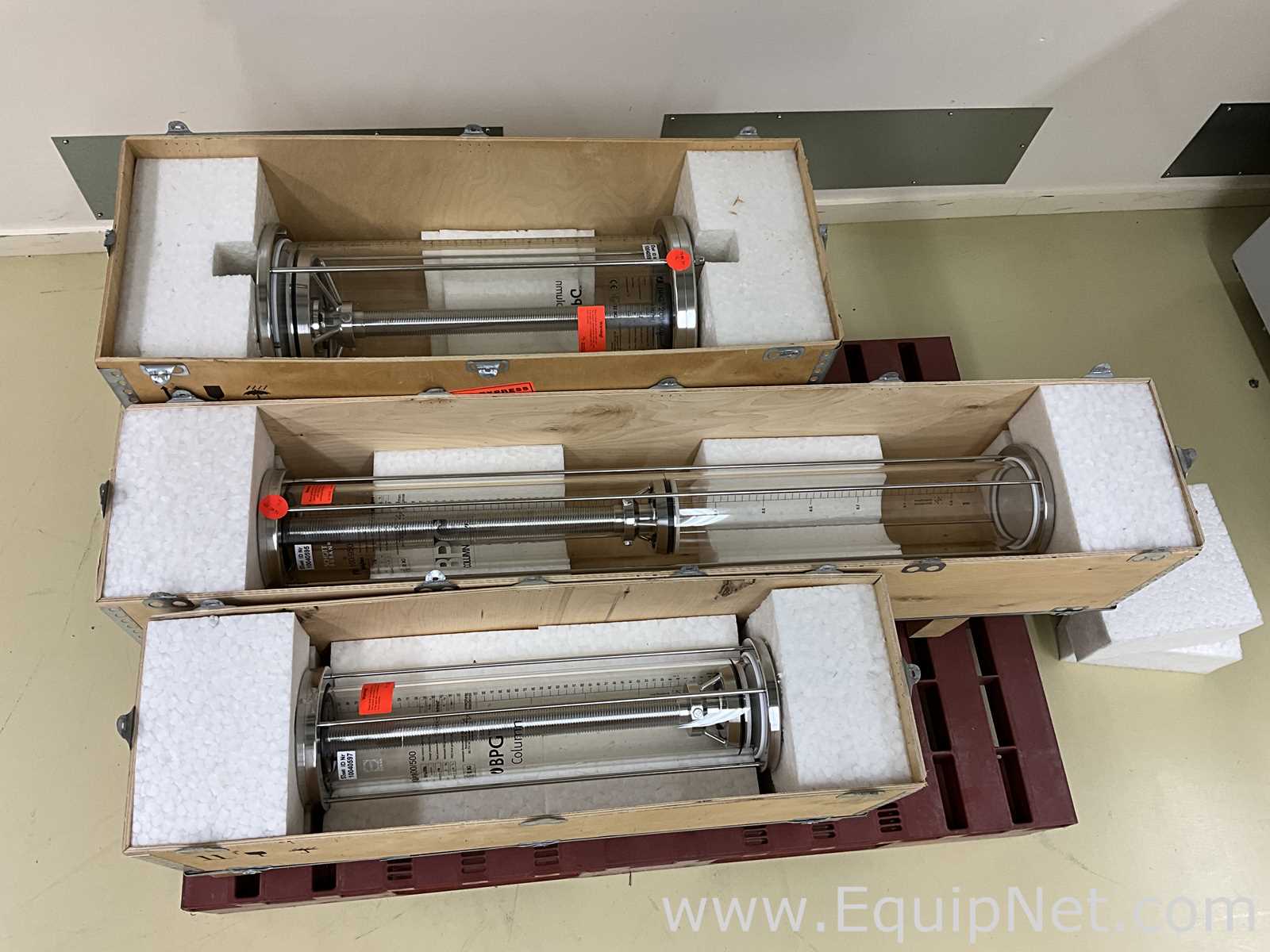 lote de  3 Coluna de Cromatografia Amersham Pharmacia Biotech Inc BPG 200/500