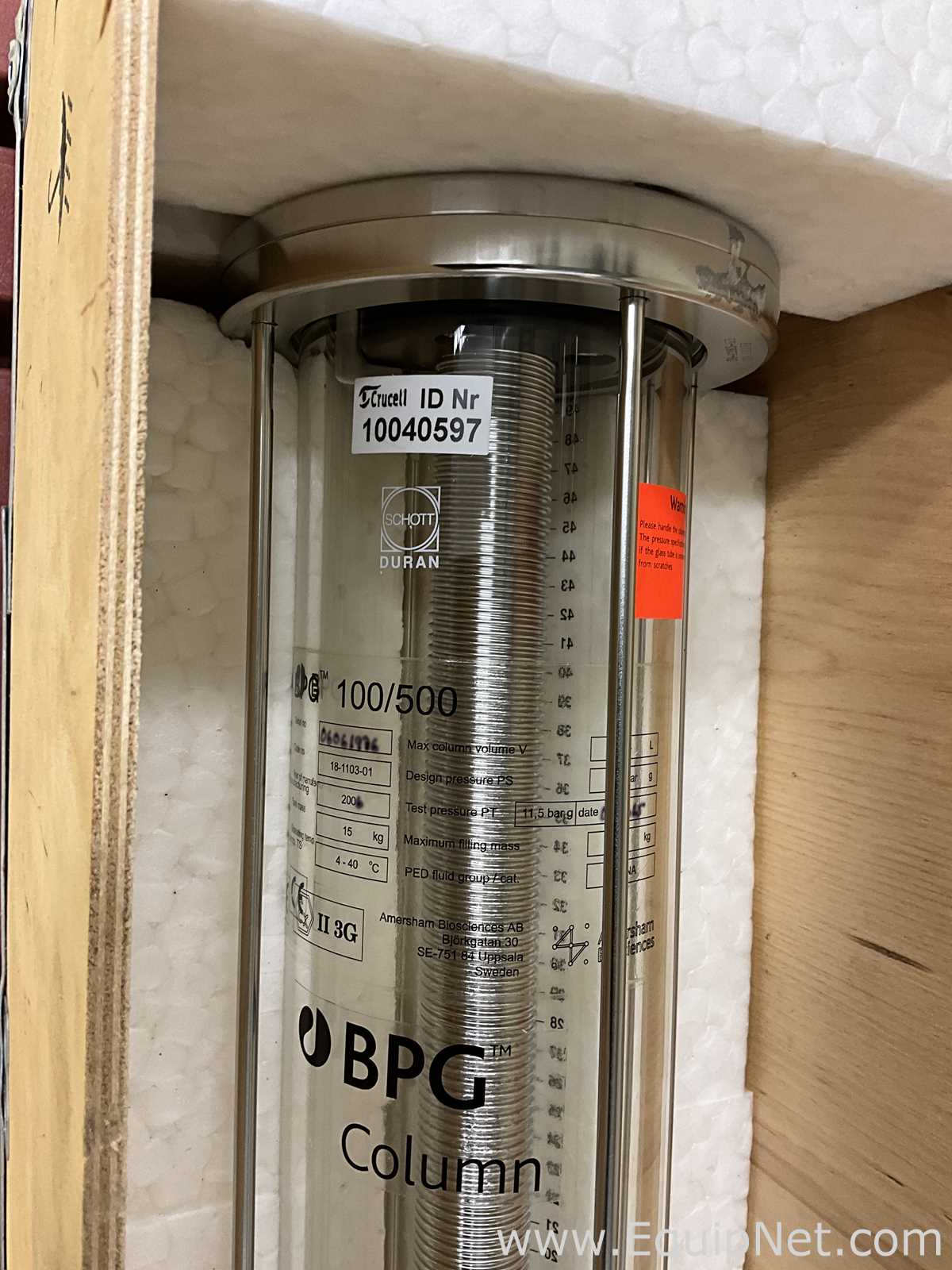lote de  3 Coluna de Cromatografia Amersham Pharmacia Biotech Inc BPG 200/500