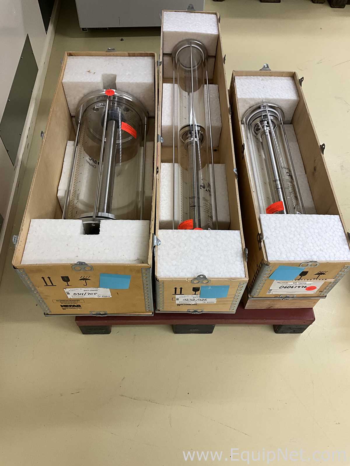 lote de  3 Coluna de Cromatografia Amersham Pharmacia Biotech Inc BPG 200/500