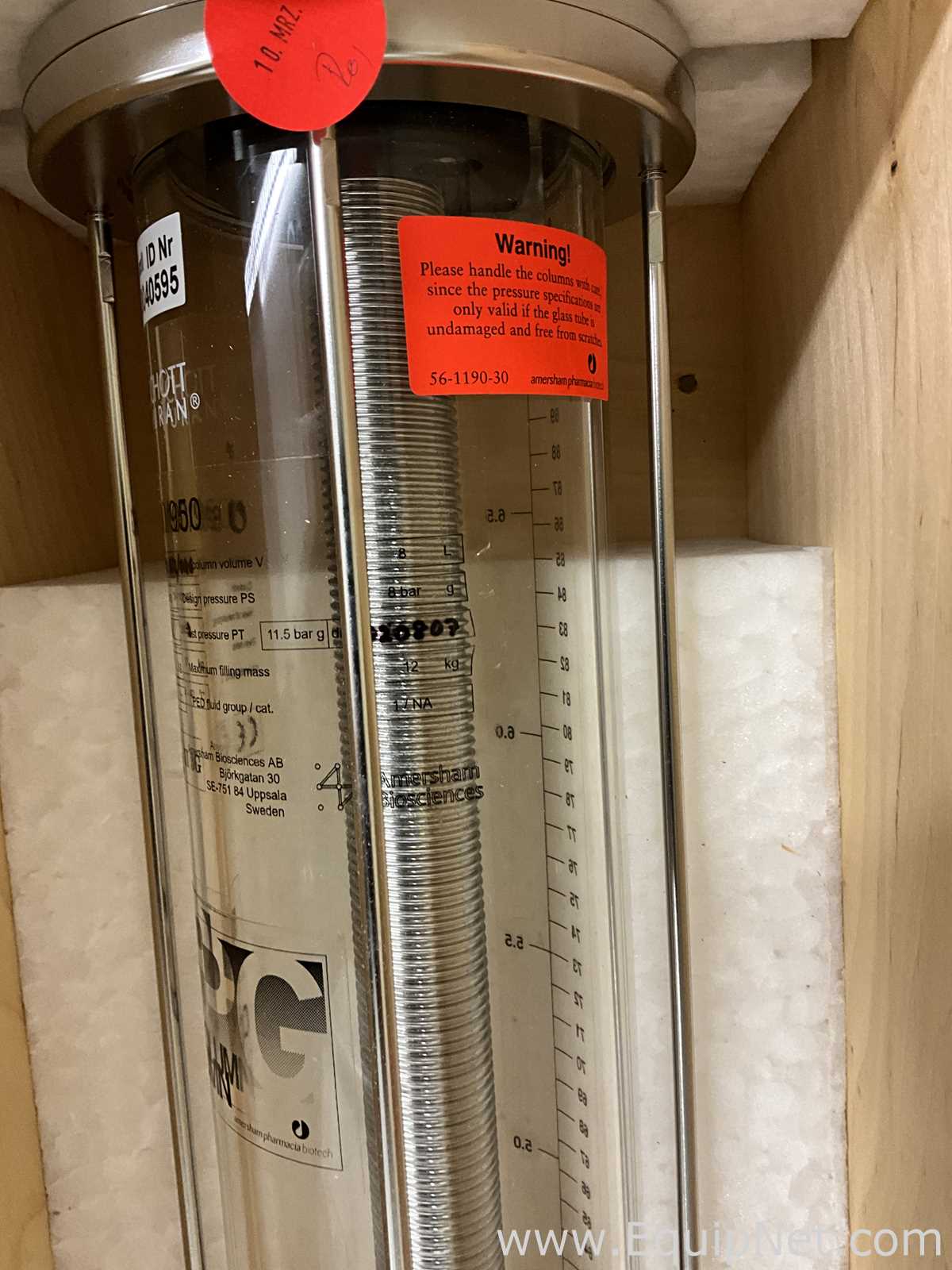 lote de  3 Coluna de Cromatografia Amersham Pharmacia Biotech Inc BPG 200/500