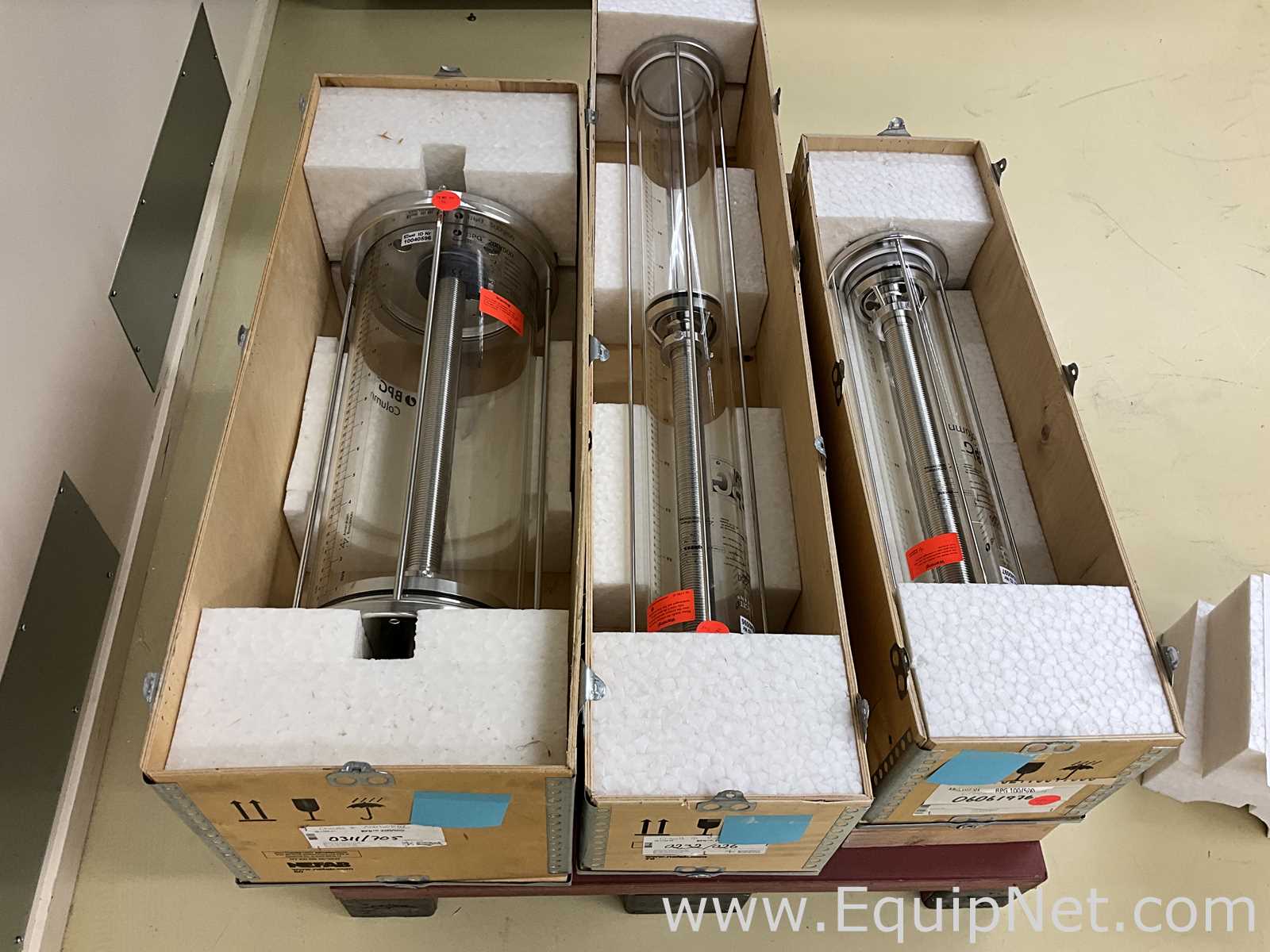 lote de  3 Coluna de Cromatografia Amersham Pharmacia Biotech Inc BPG 200/500